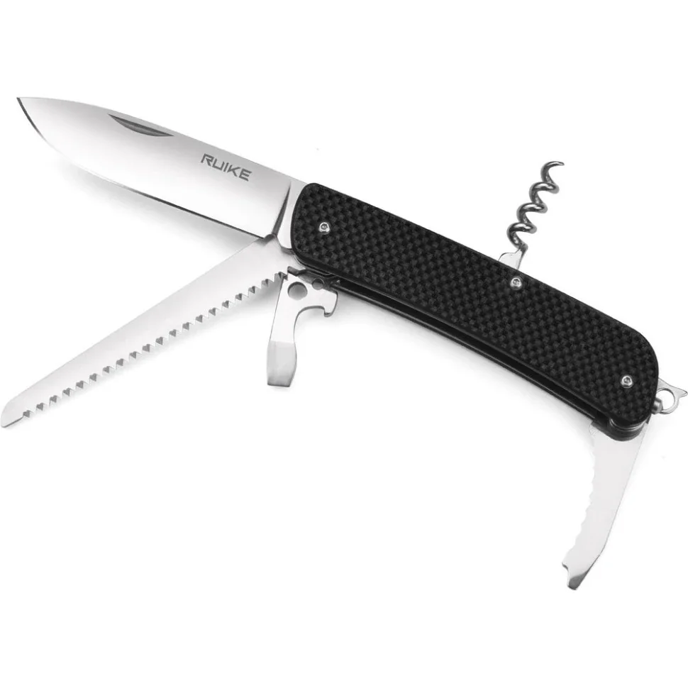 Багатофункціональний ніж Ruike Criterion L32, (8.5 см) 12C27 / G10 чорний, 13 інстр.