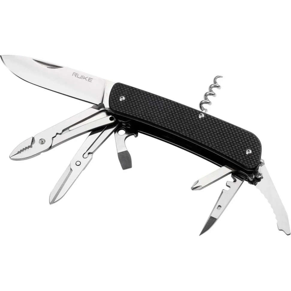 Багатофункціональний ніж Ruike Criterion L41, (8.5 см) 12C27 / G10 чорний, 22 інстр.
