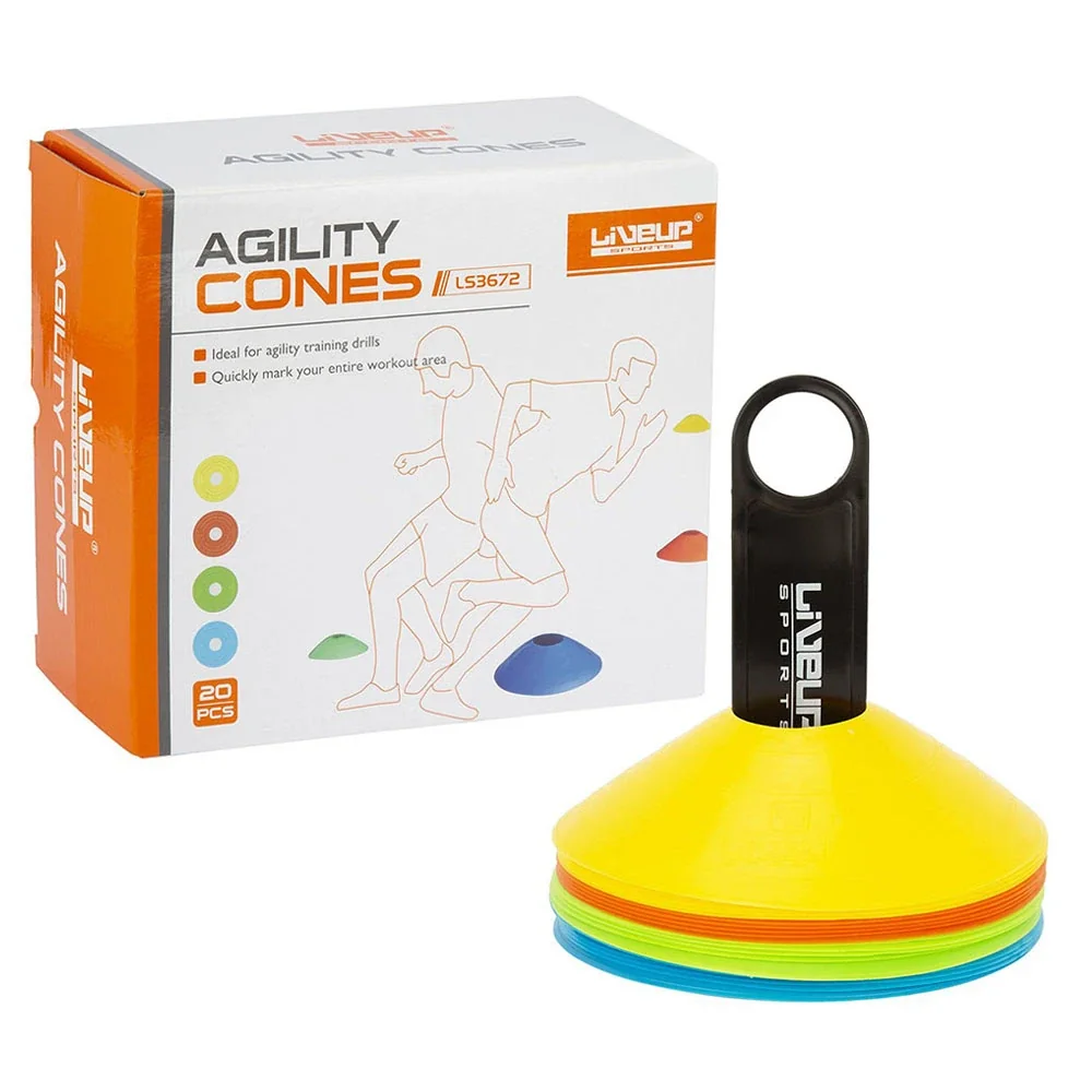LiveUp Agility Cones With Rack - Набор фишек с подставкой 20 штук