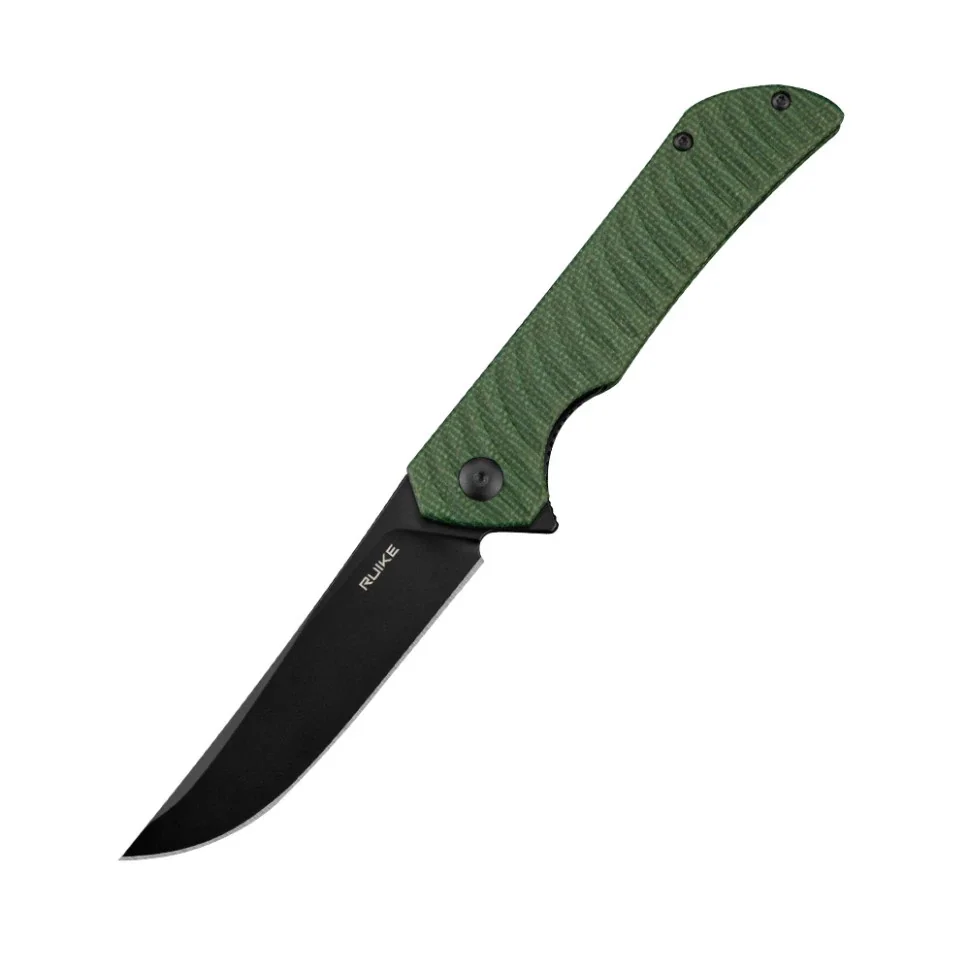 Ніж складаний туристичний Ruike P122-MG, (9.2 см) 14C28N / мікарта темно-зелений