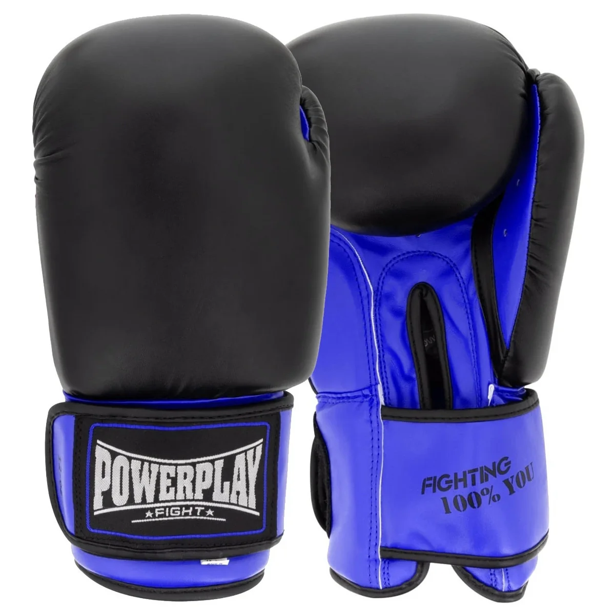 Боксерські рукавиці PowerPlay 3004 Classic Чорно-Сині 12 унцій