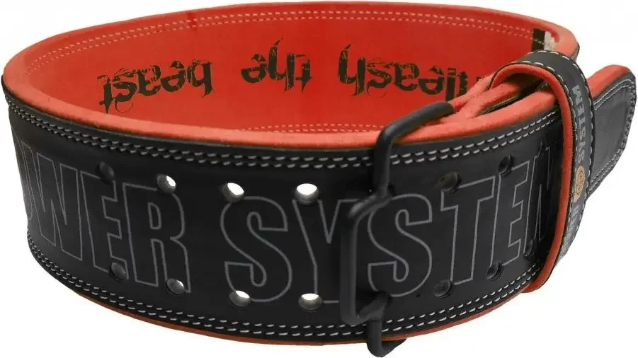 Пояс для важкої атлетики Power System PS-3830 Beast шкіряний Black/Red L