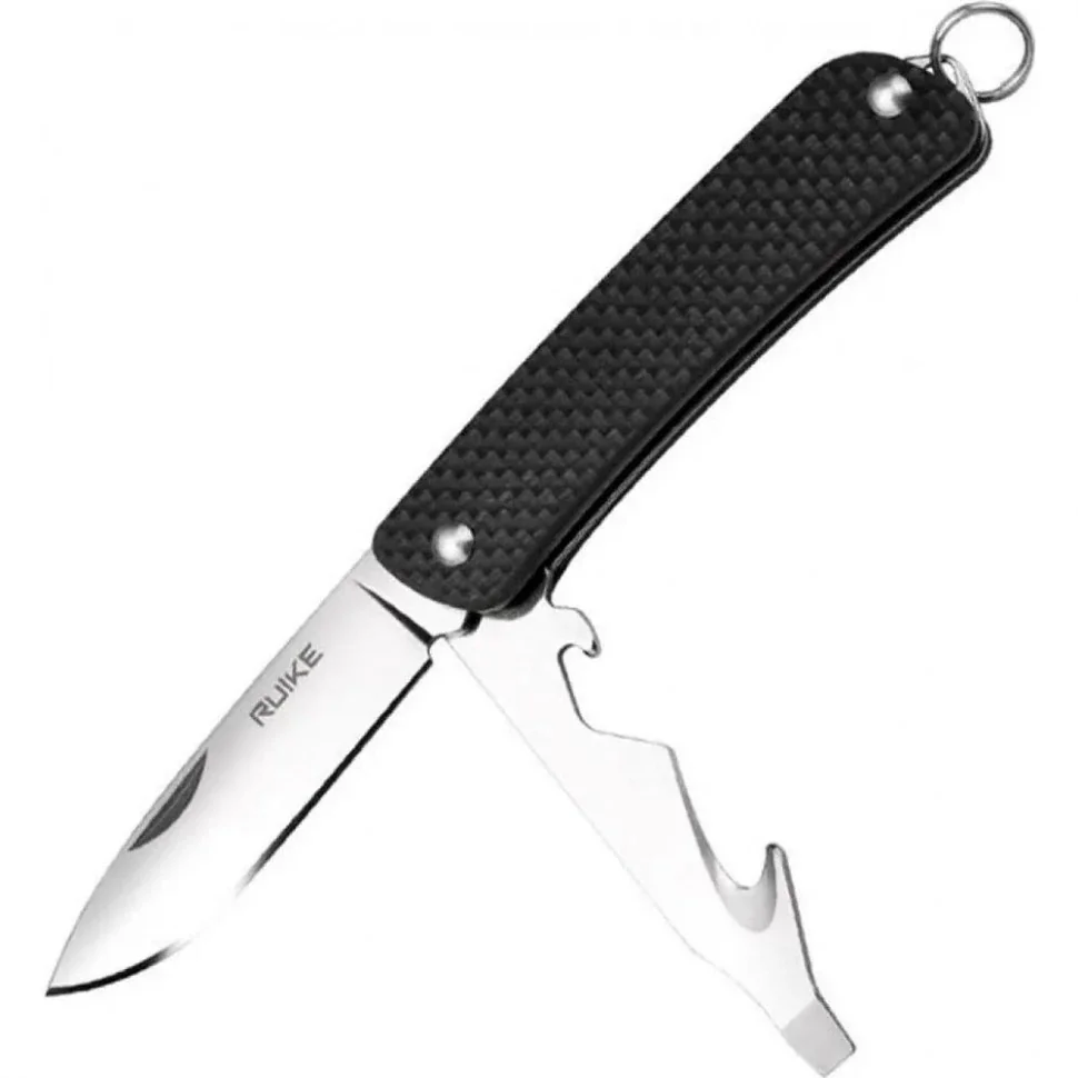 Багатофункціональний ніж Ruike Criterion S21, (5.3 см) 12C27 / G10 чорний, 5 інстр.