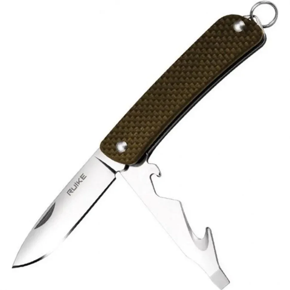 Багатофункціональний ніж Ruike Criterion S21, (5.3 см) 12C27 / G10 коричневий, 5 інстр.