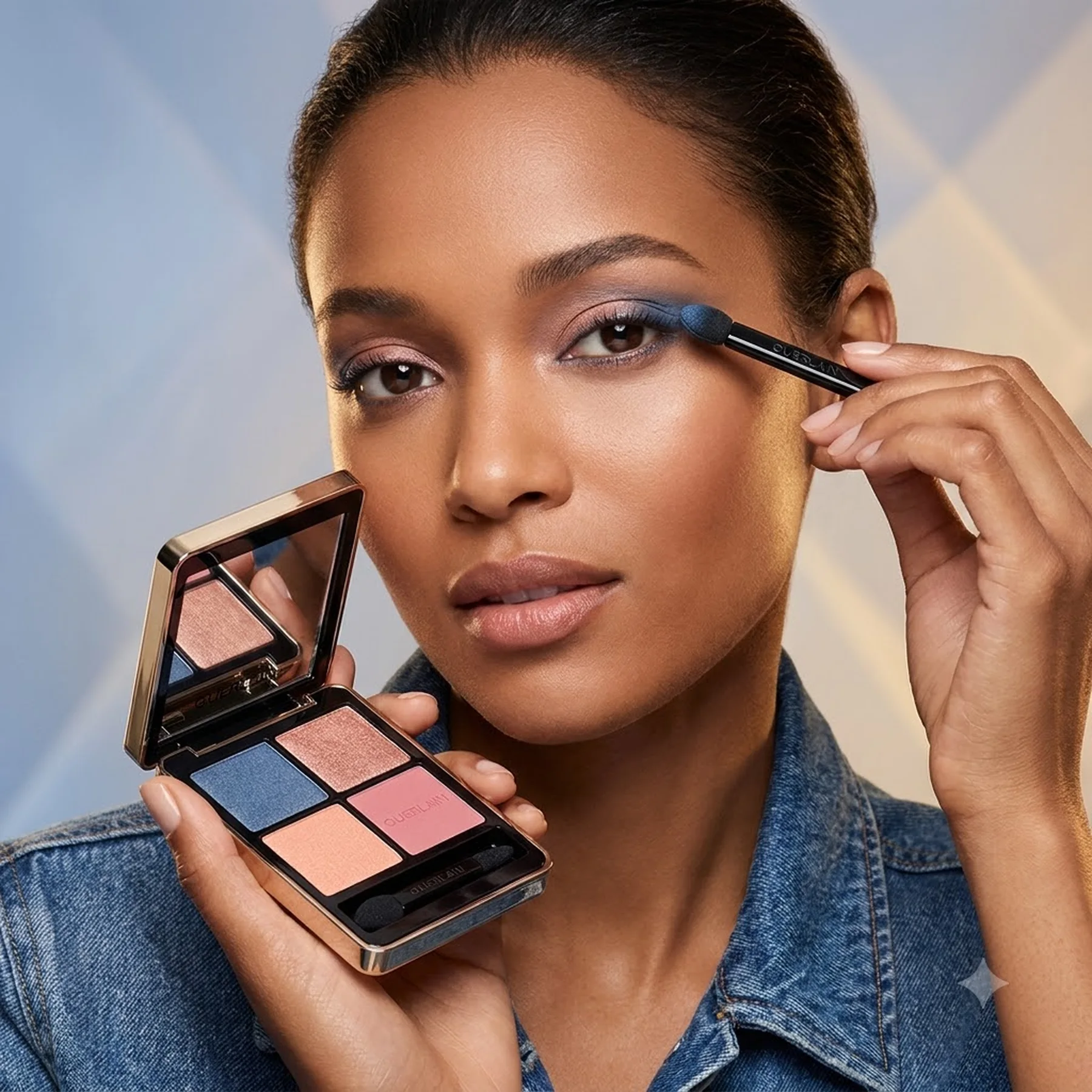 Палетка теней для век Guerlain Ombre G Quad Eyeshadow Palette 396 Denim Blossom