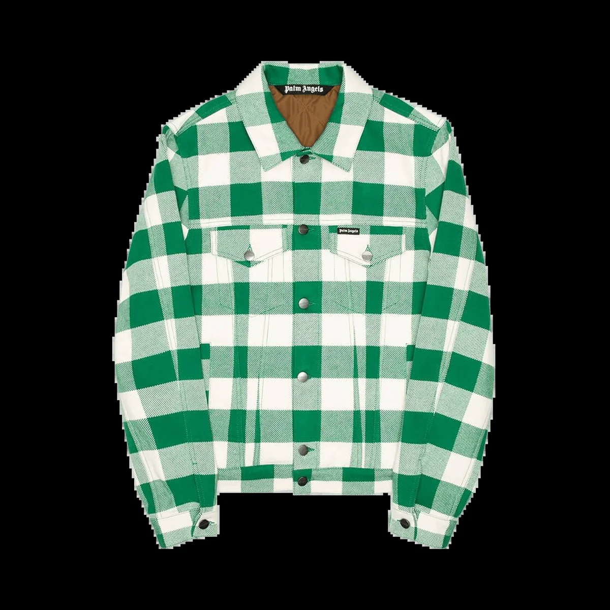 Palm Angels Curved Logo Check Trucker