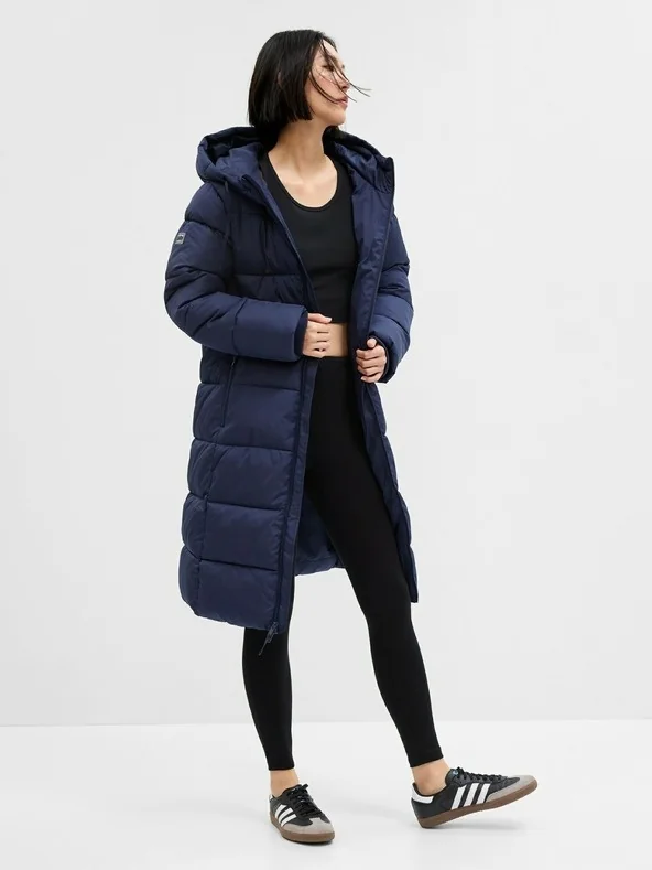 Пальто MAXI LOGO PUFFER SHINE COAT 724329-00 GAP L Темно-синій