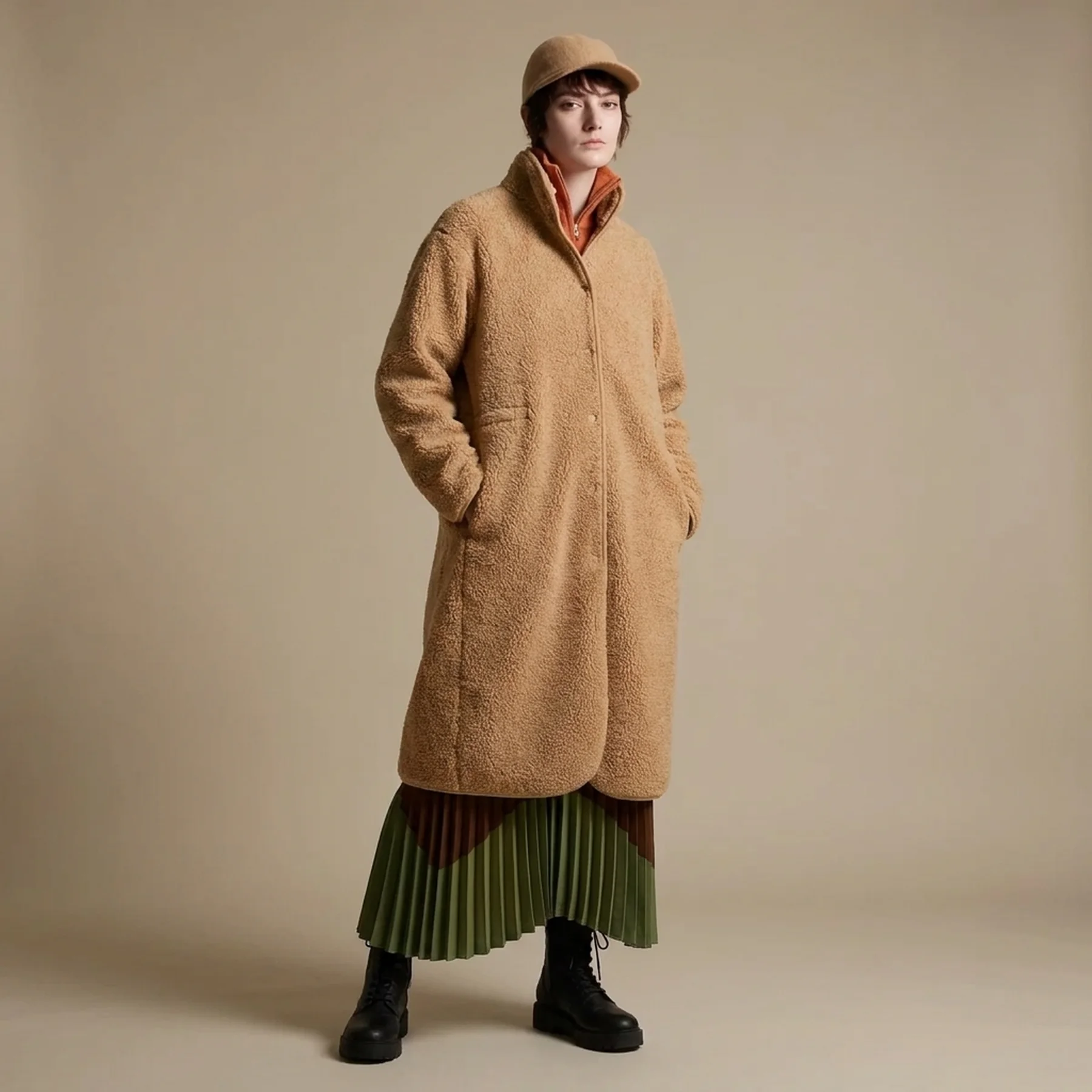 Пальто з екомеху Uniqlo з флісовою підкладкою 1159797455
