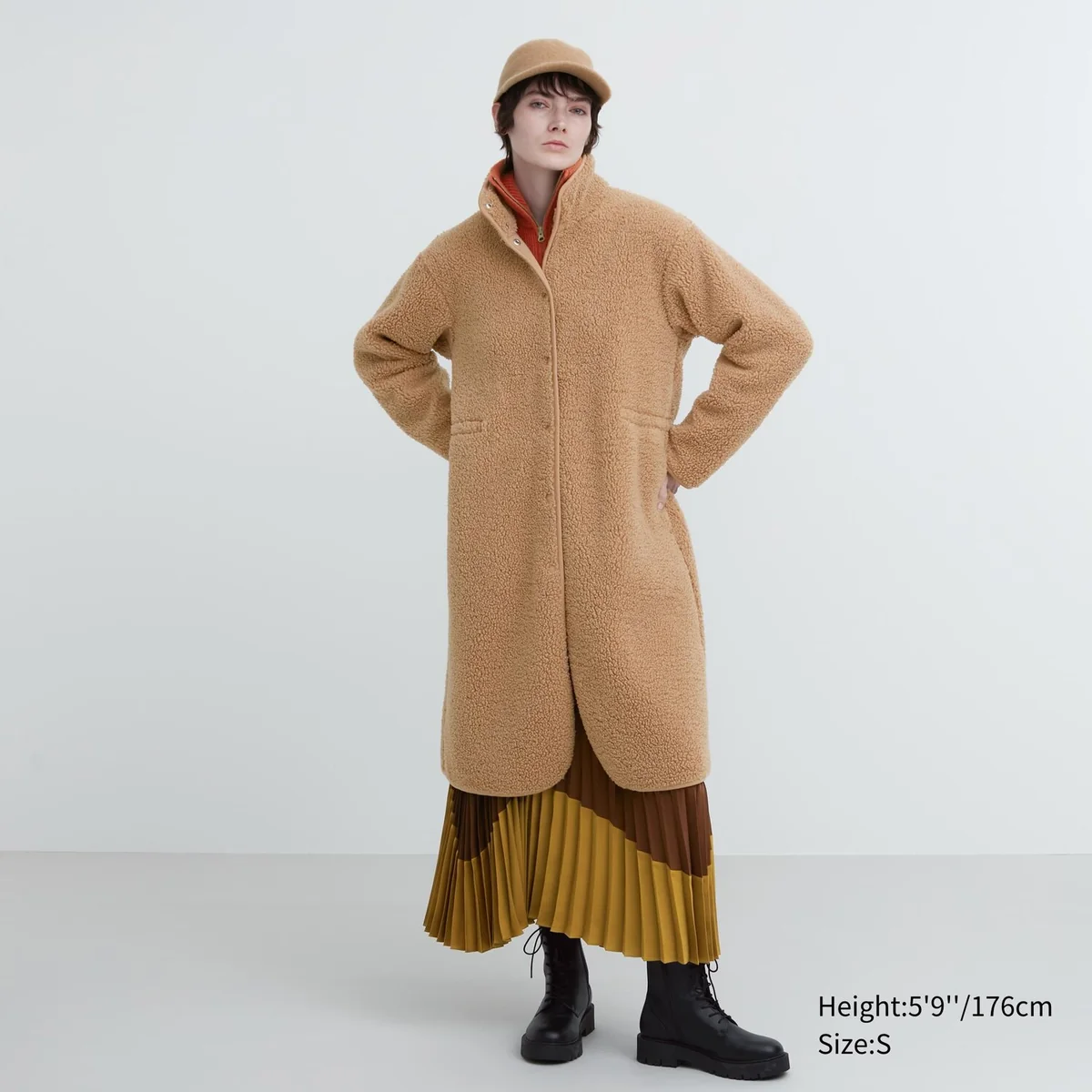 Пальто з екомеху Uniqlo з флісовою підкладкою 1159797455