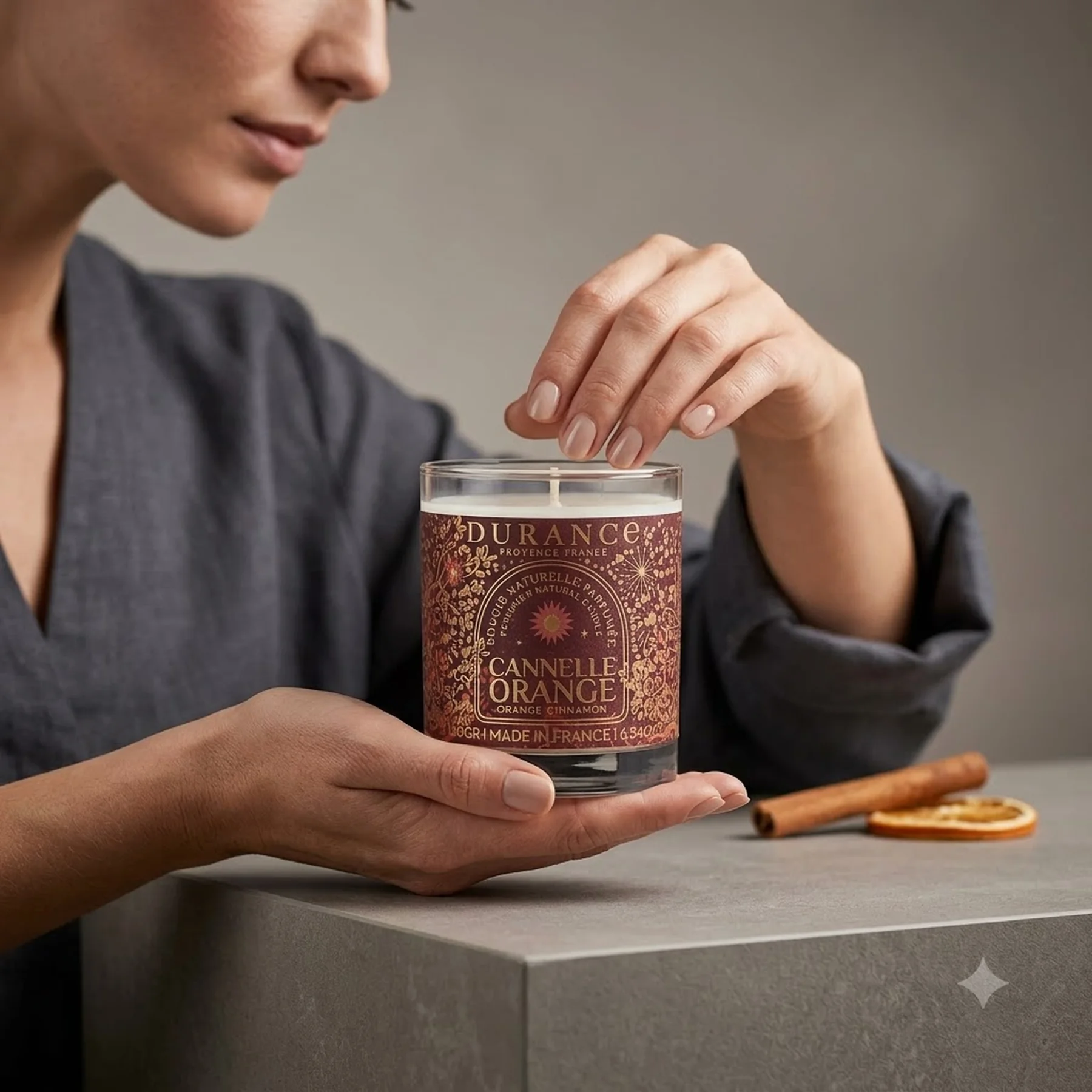 Парфюмированная свеча Durance Perfumed Handcraft Candle 180 г Апельсин з корицею