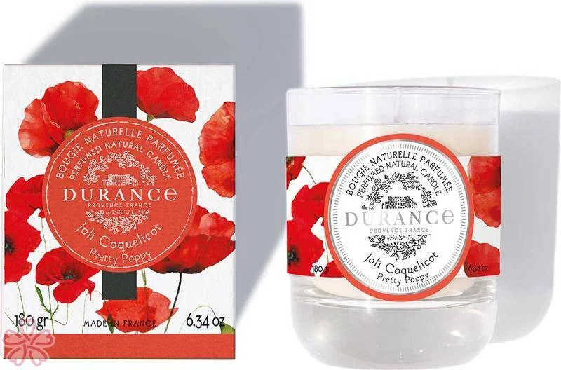 Парфюмированная свеча Durance Perfumed Natural Candle 180 г Чарівний мак