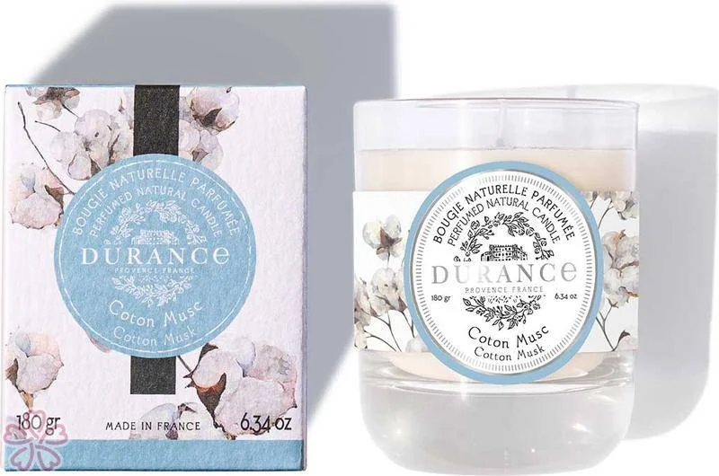 Парфюмированная свеча Durance Perfumed Natural Candle 180 г Бавовна-Мускус