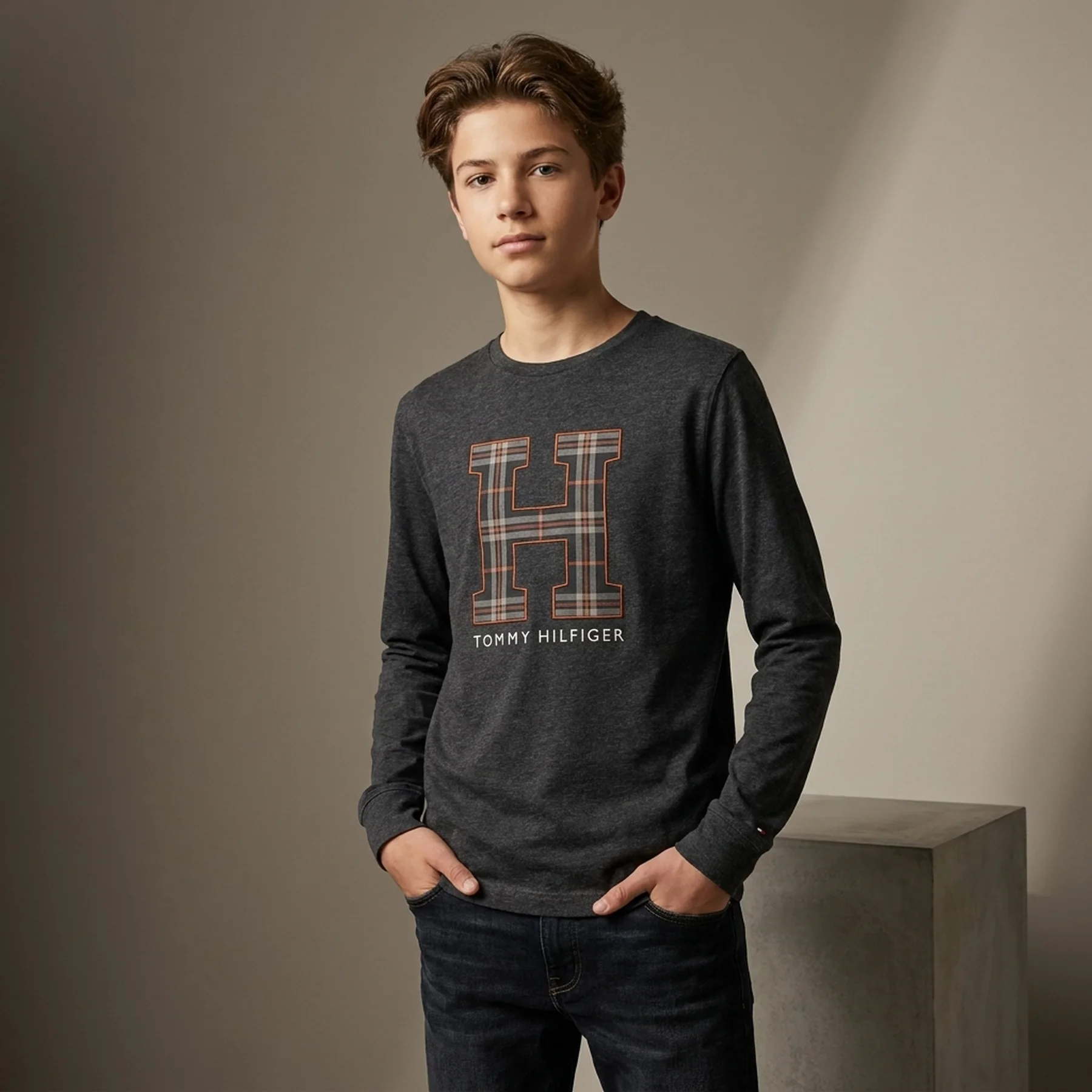 Підлітковий лонгслів Tommy Hilfiger з логотипом 1159843075