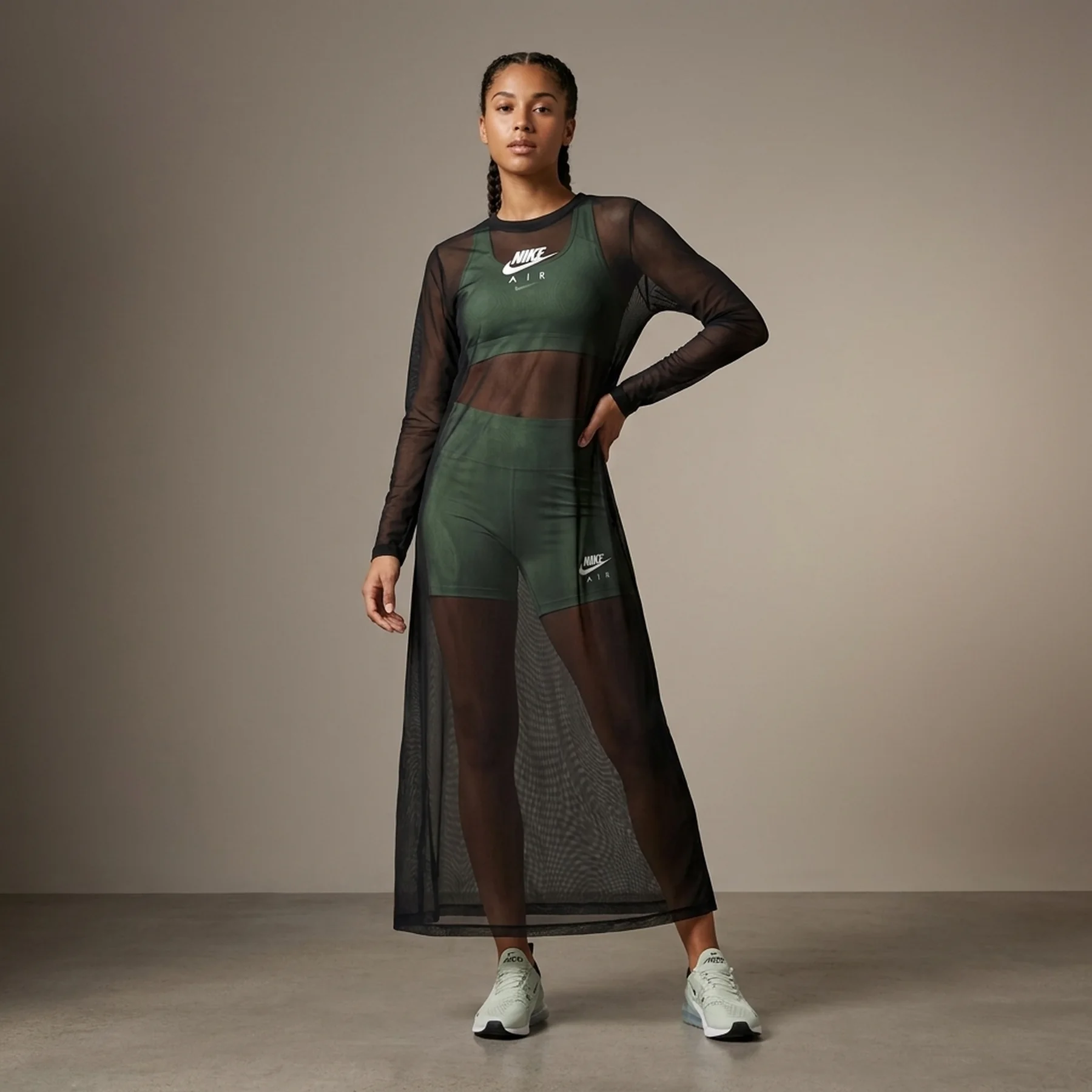 Плаття жіноче Nike Air Women's Printed Mesh Long-Sleeve Dress (DV8249-010)