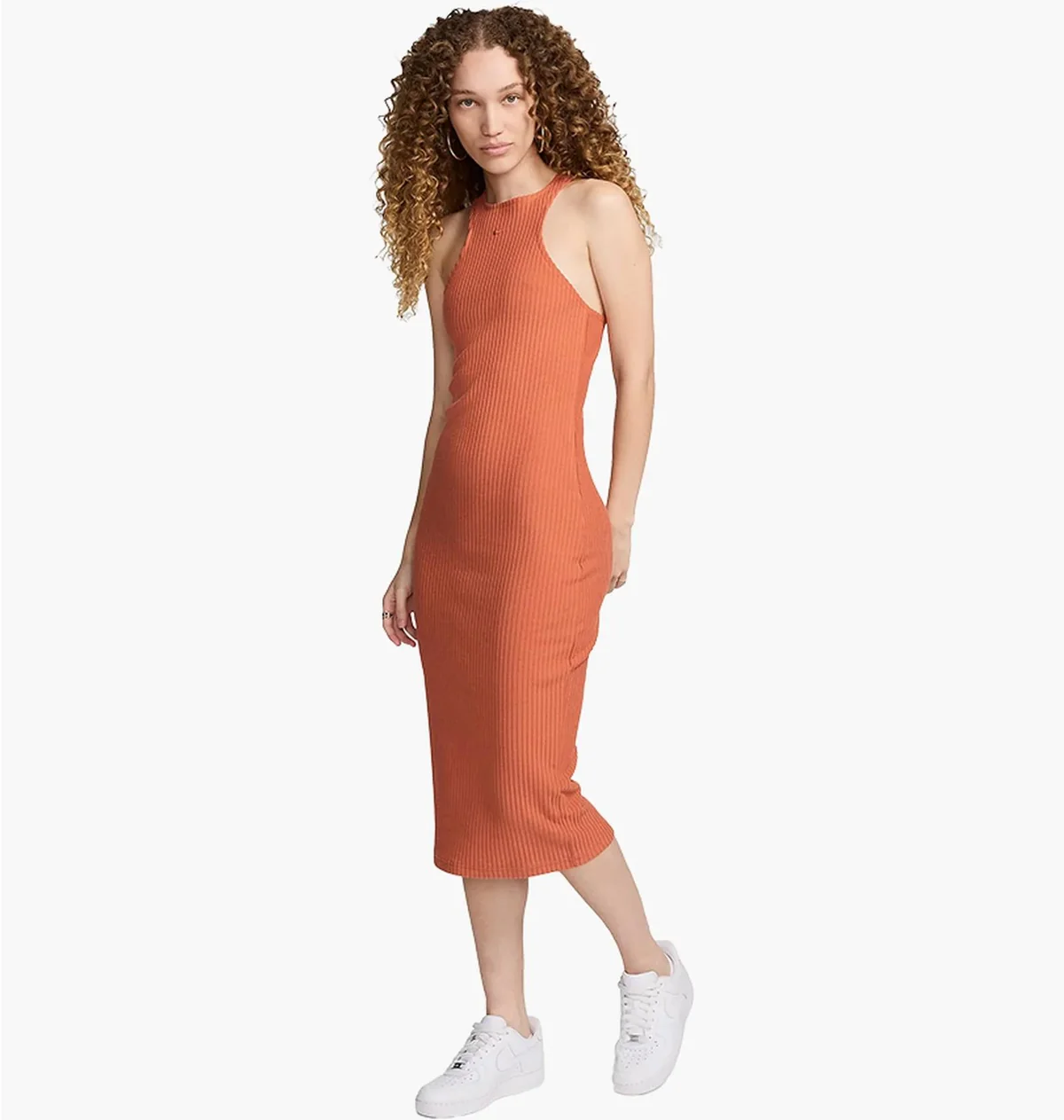 Плаття жіноче Nike Sportswear Chill Rib Slim Sleeveless Midi Dress Orange (FN3679-825)