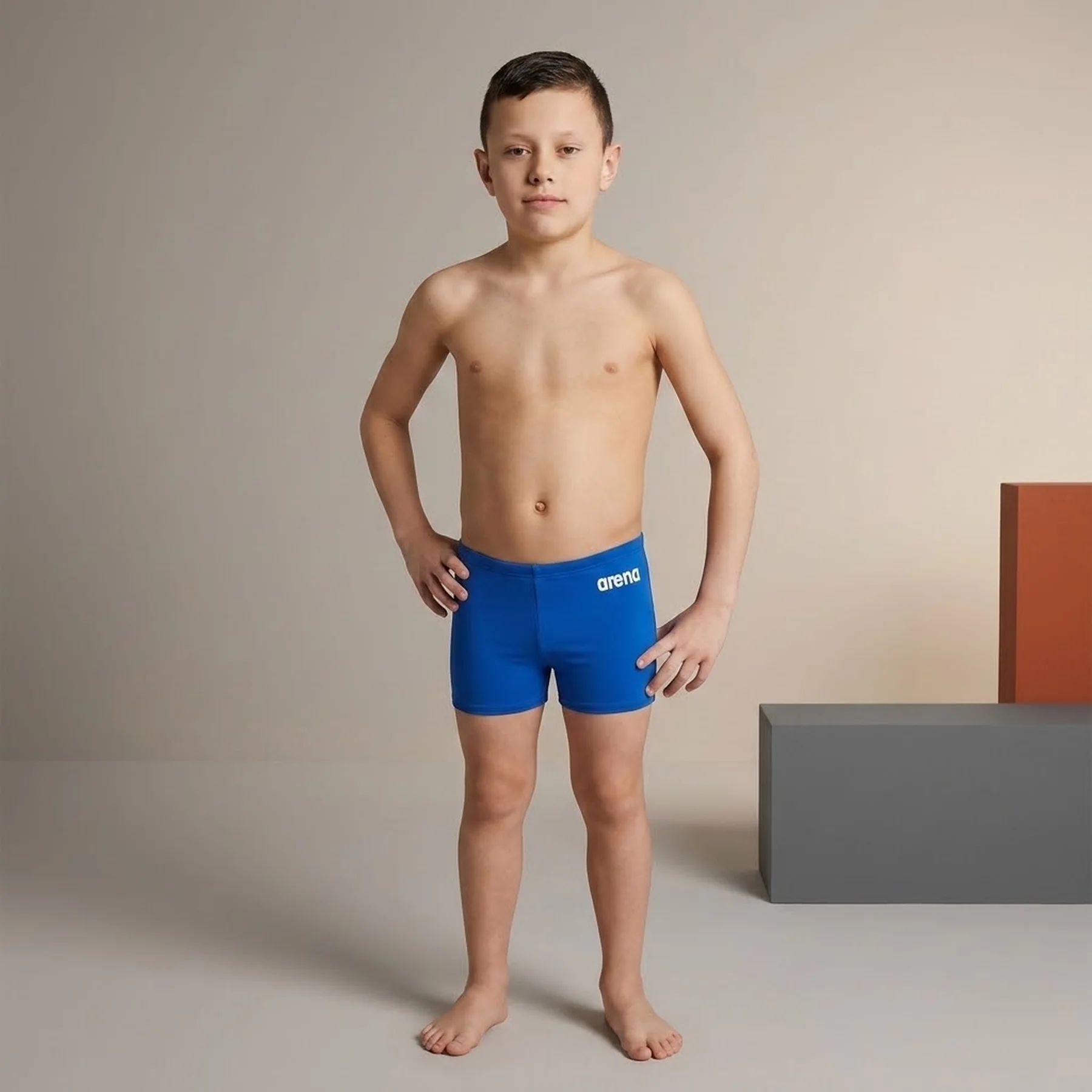 Плавки для хлопчиків Arena TEAM SWIM SHORT SOLID синій, білий 116 см (004777-750)