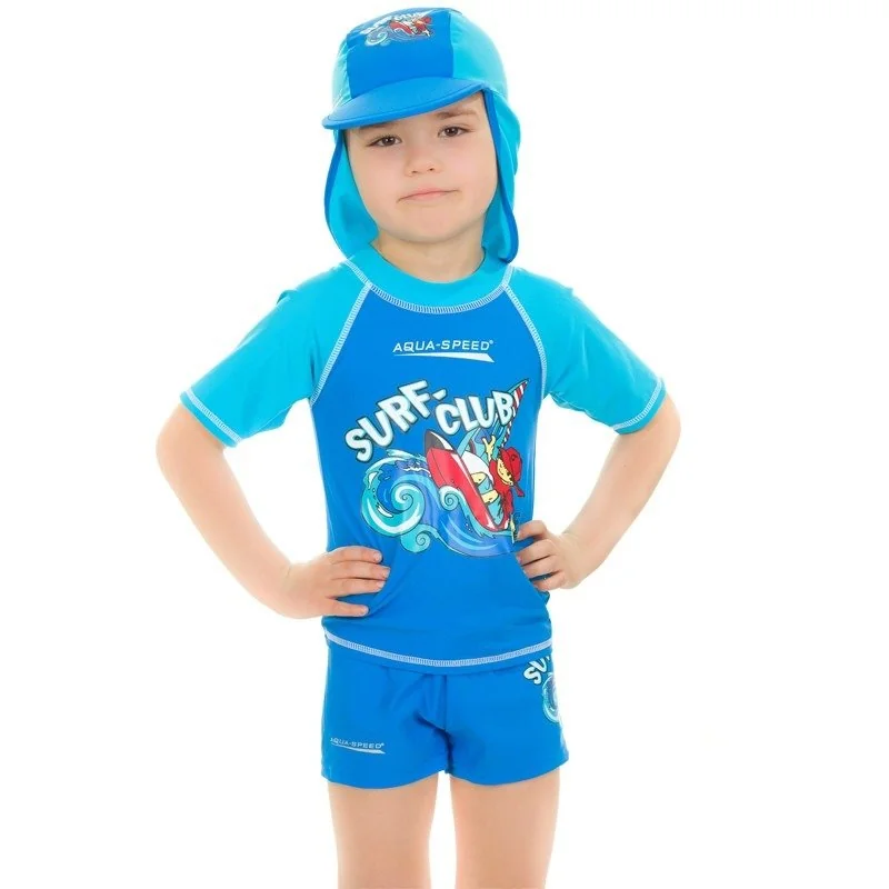 Топ сонцезахисний для хлопців Aqua Speed SURF-CLUB T-SHIRT 2025 синій, блакитний Діт 116см
