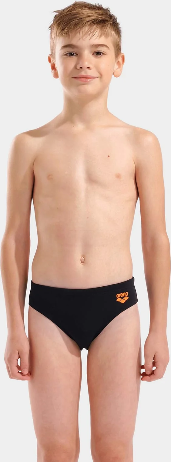 Плавки-сліпи для хлопчиків Arena BRIGHT SWIM BRIEFS чорний, помаранчевий 116 см