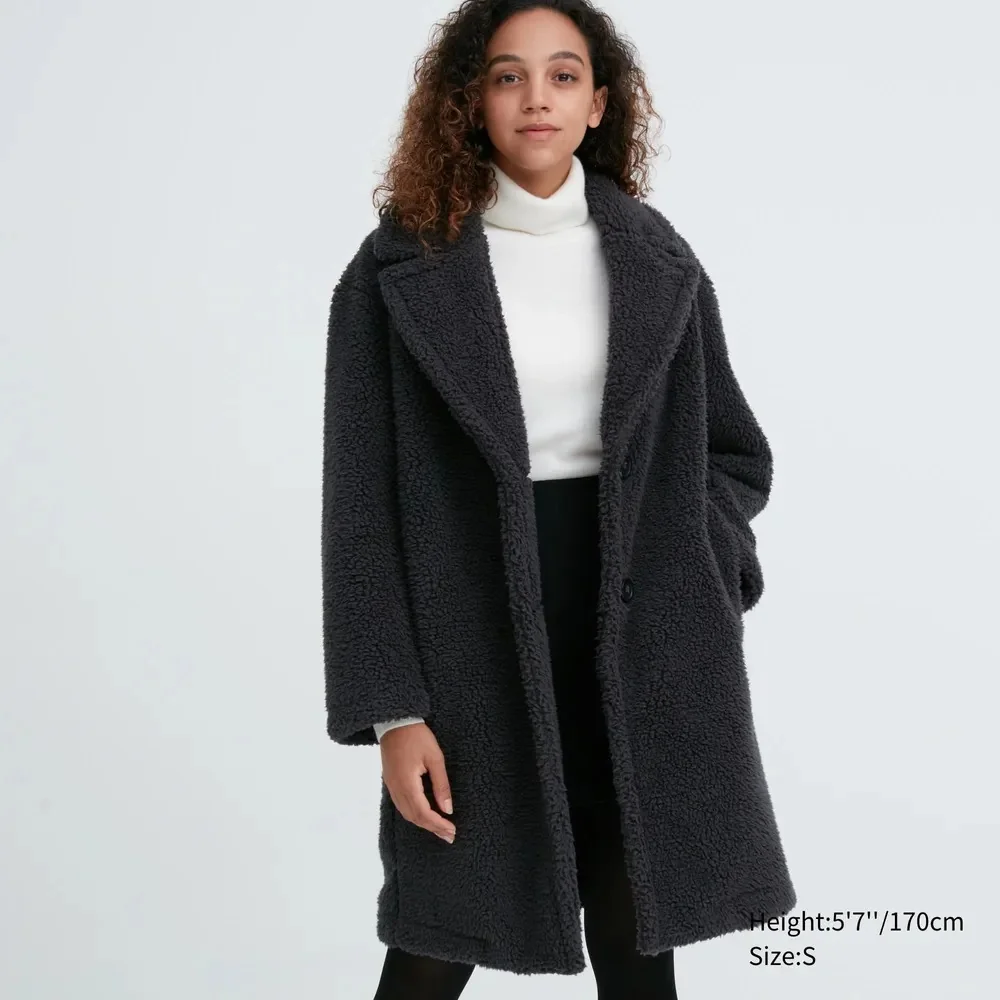 Плюшеве пальто Uniqlo Teddy на флісі 1159798762