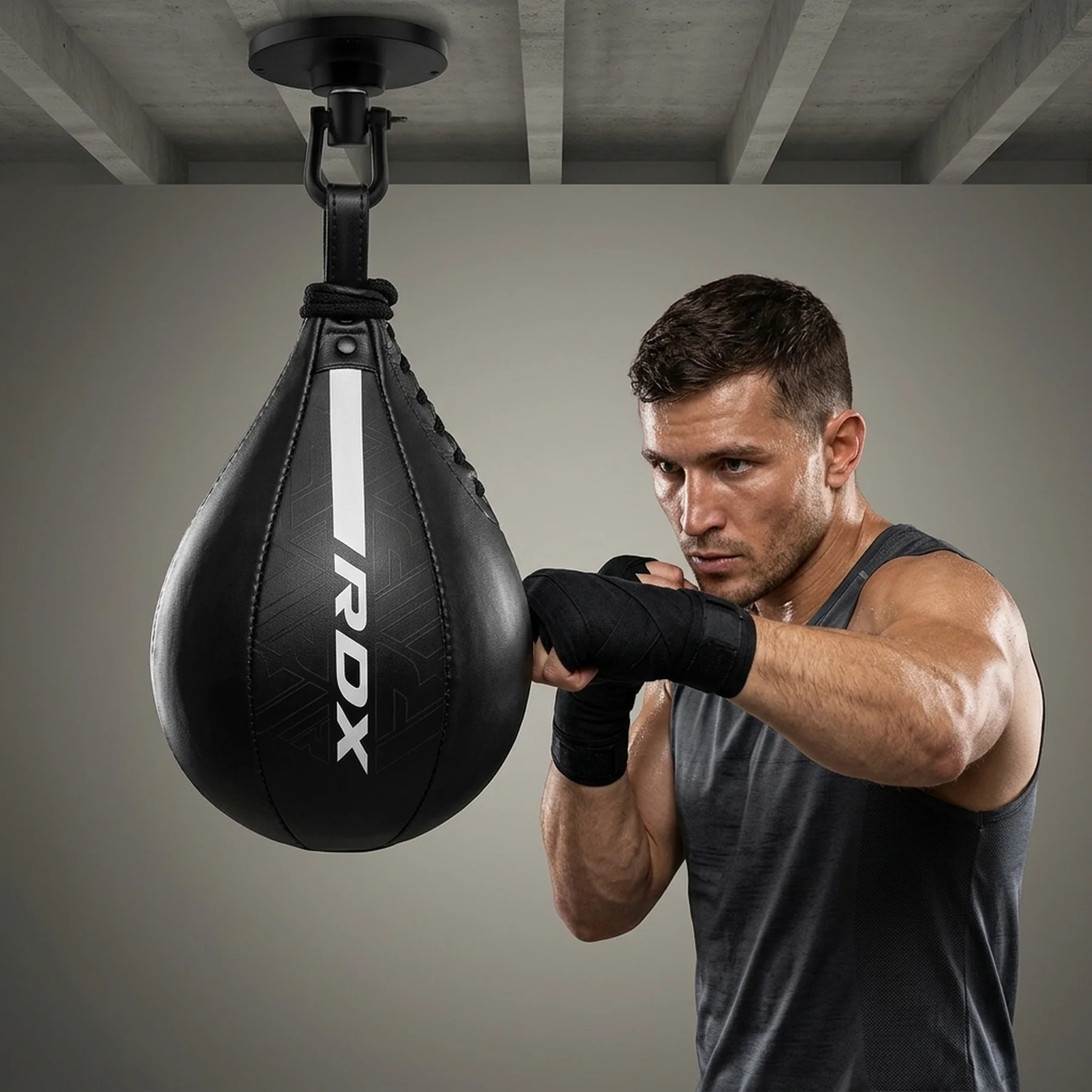 Пневмогруша боксерська RDX F6 KARA SPEED BALL + swivel Matte White