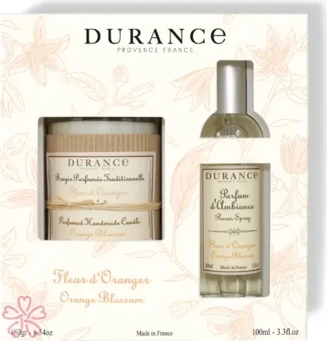 Подарочный набор Durance Coffret Bougie et Parfum d'Ambiance Апельсиновий цвіт
