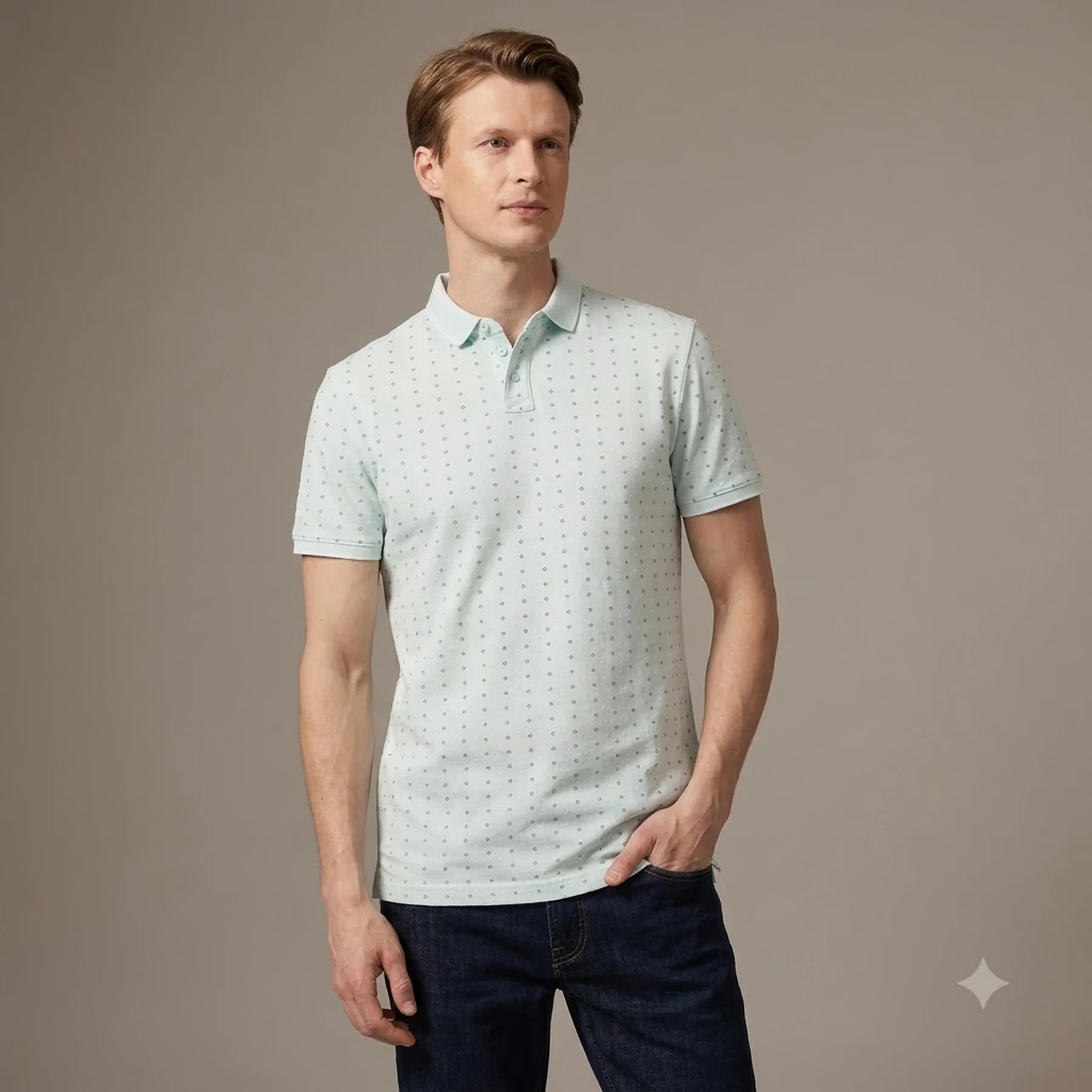 Поло alloverprinted polo 1024053-29658 Tom Tailor XXL Білий