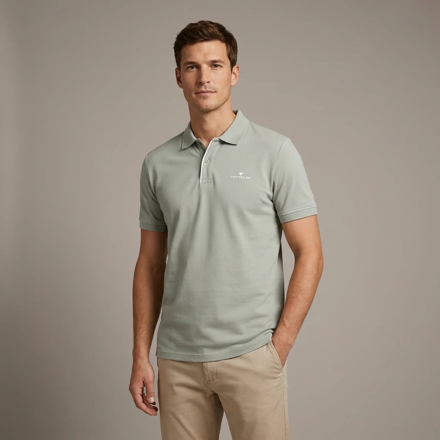 Поло Basic Polo Shirt 1031006-27842 Tom Tailor XXL Сірий