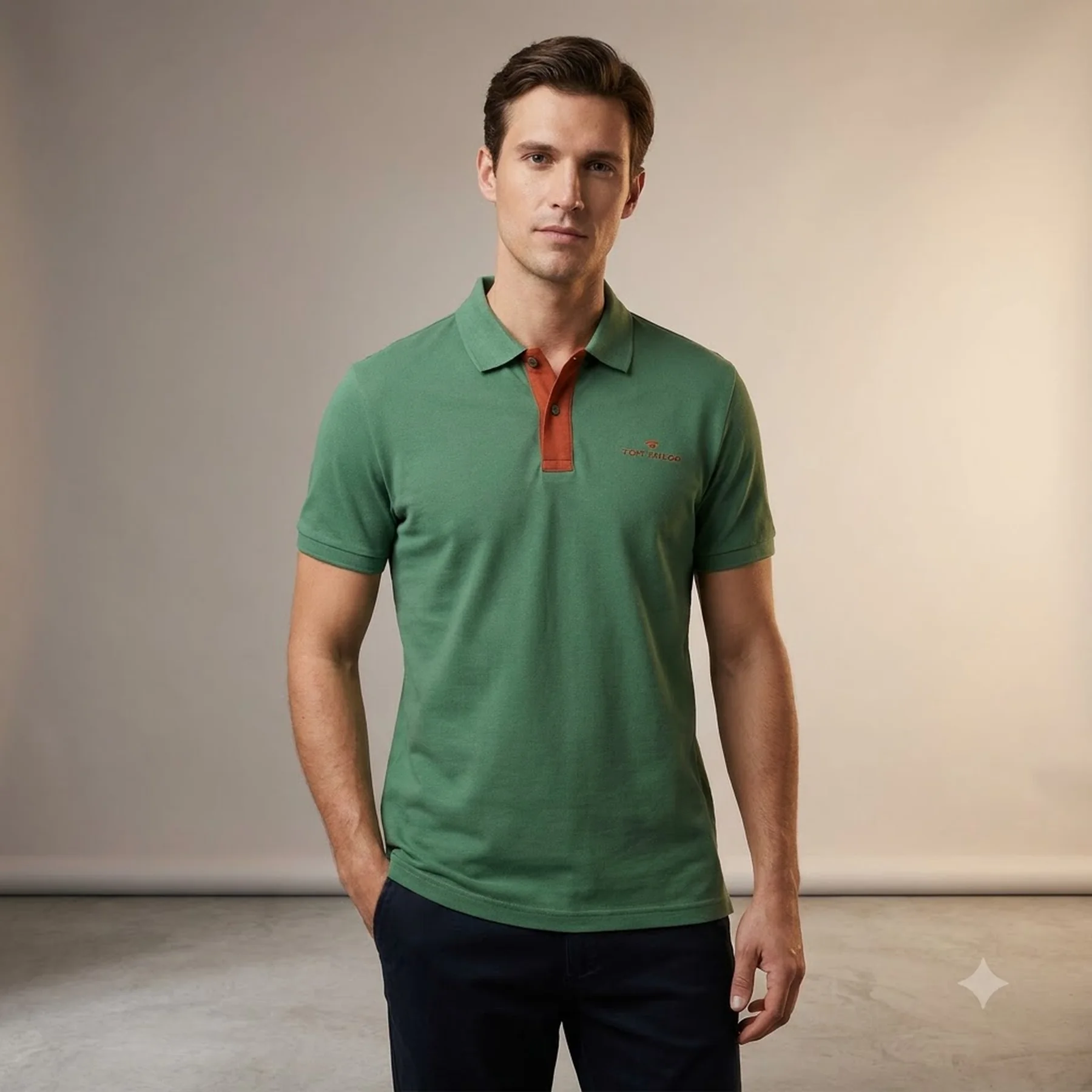 Поло Basic Polo Shirt 1031006-31090 Tom Tailor XXL Зелений