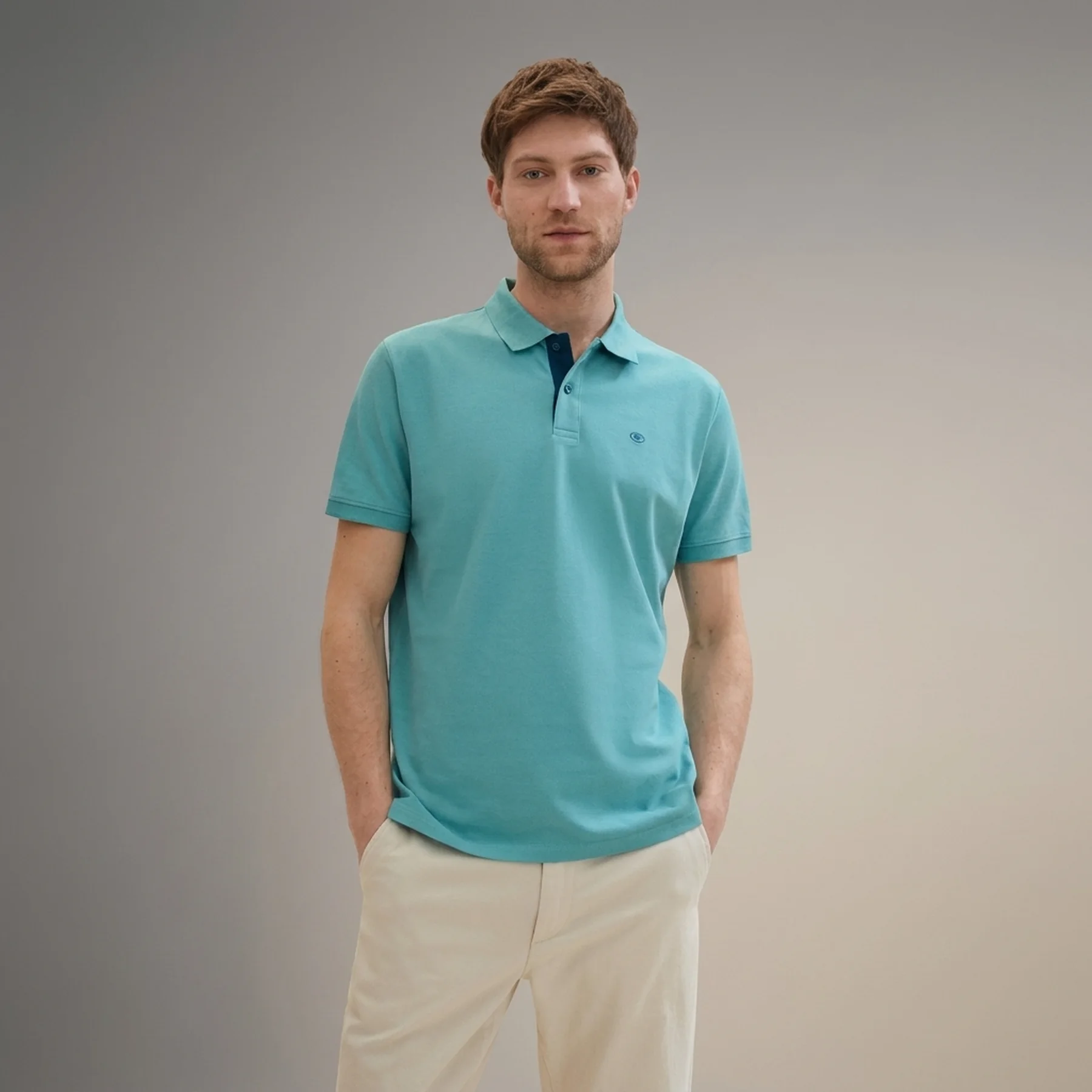 Поло Basic Polo Shirt 1031006ХХ35272 Tom Tailor L Блакитний