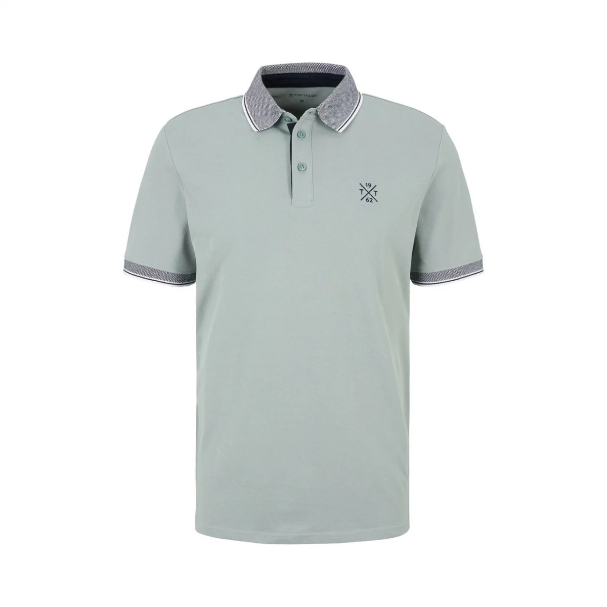 Поло basic polo with chest embr 1030625XX1012960 Tom Tailor L Сірий