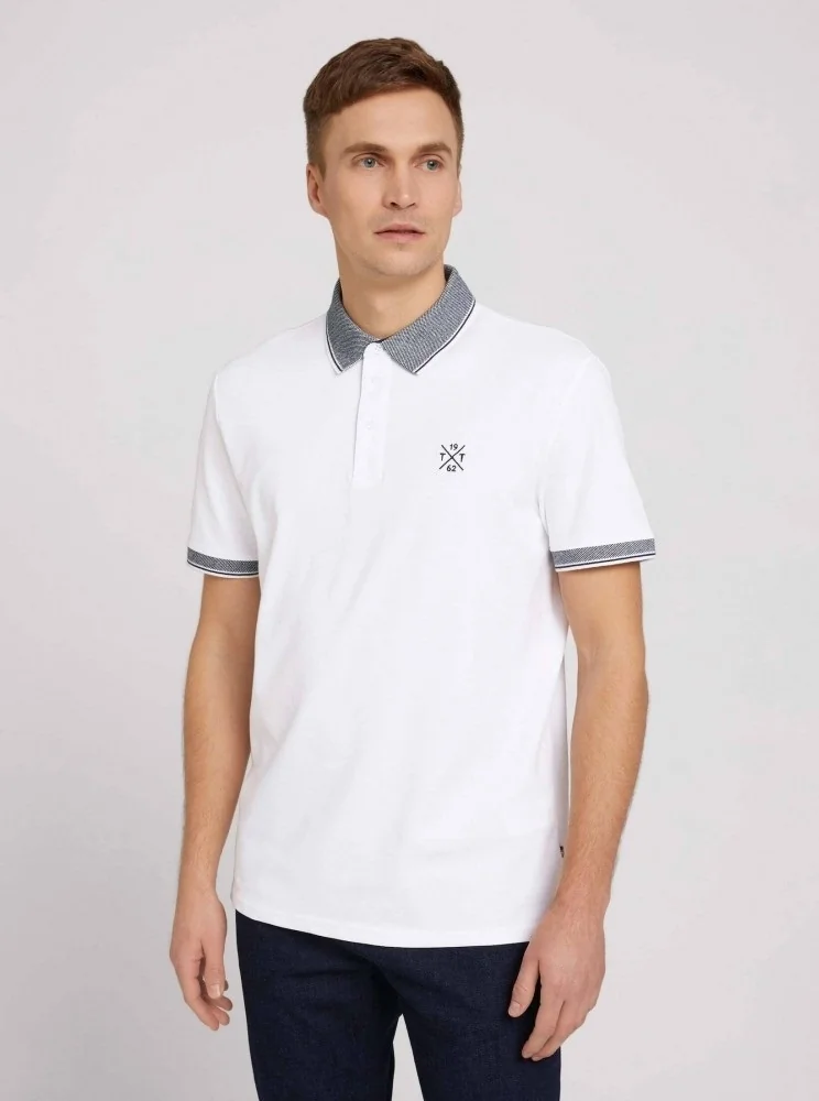 Поло basic polo with chest embro 1030625XX1020000 Tom Tailor XXL Білий