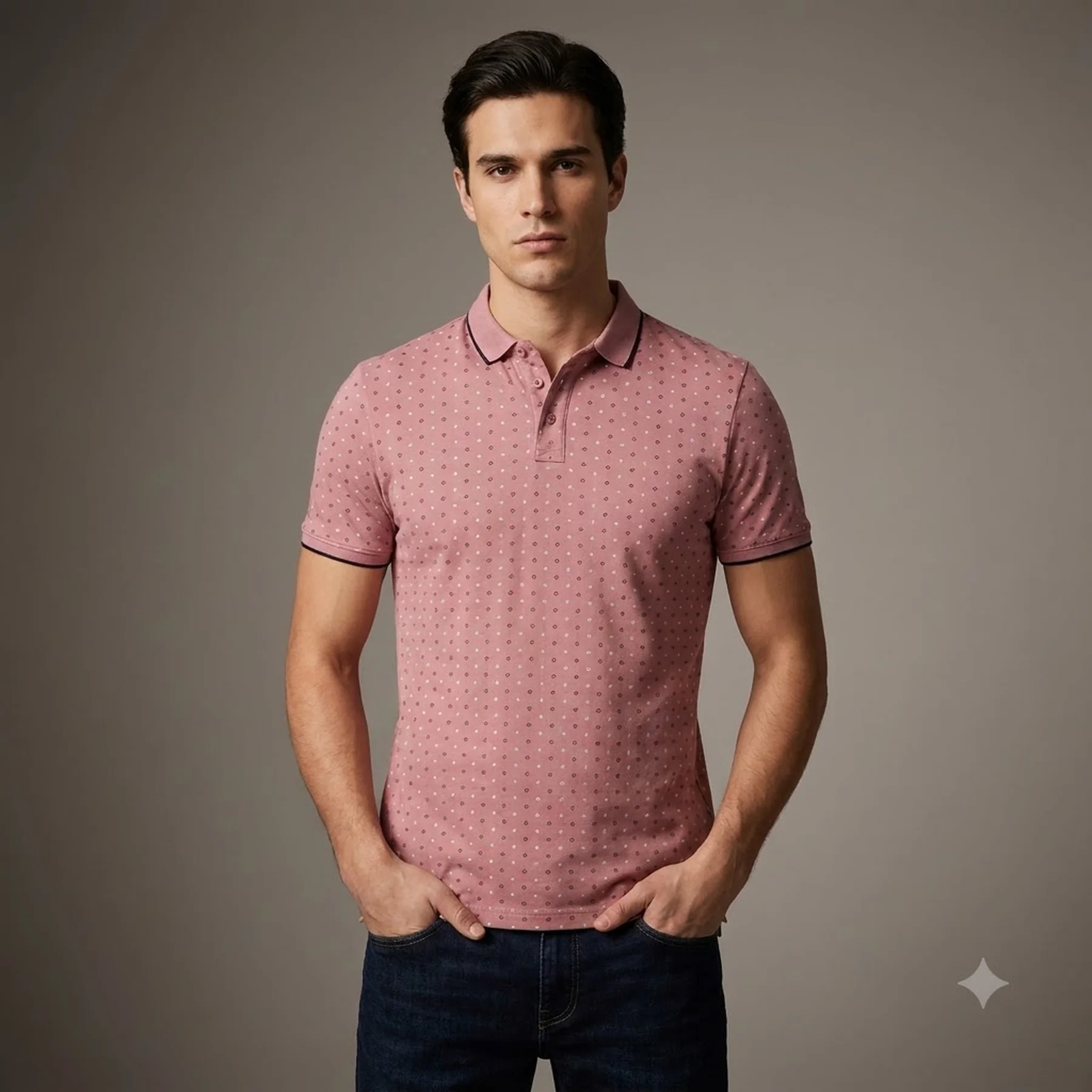 Поло basic polo with contrast 1024053XX1229391 Tom Tailor L Розовий