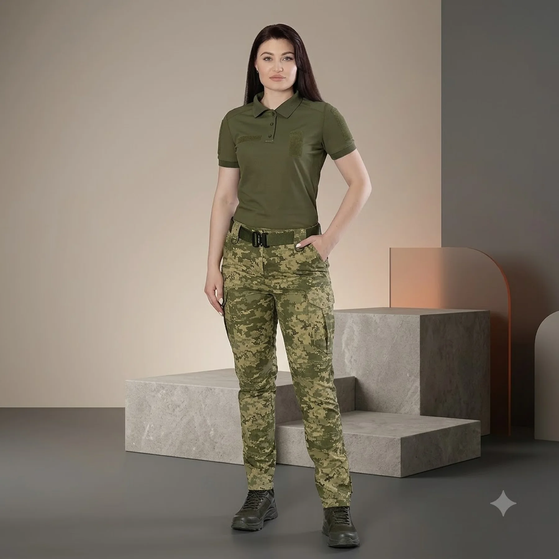 Поло Camotec Pani Army ID 2.0 CoolPass Pique LT