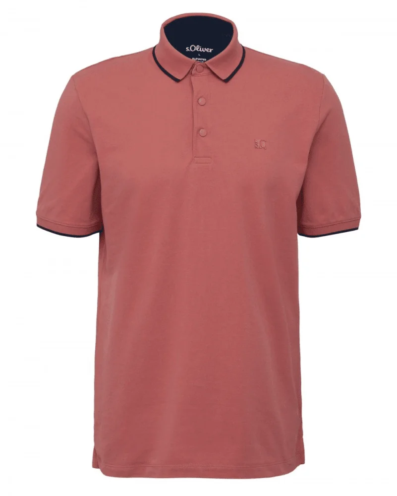 Поло Cotton blend polo shirt 2161571-4291 s.Oliver XXL Кораловий