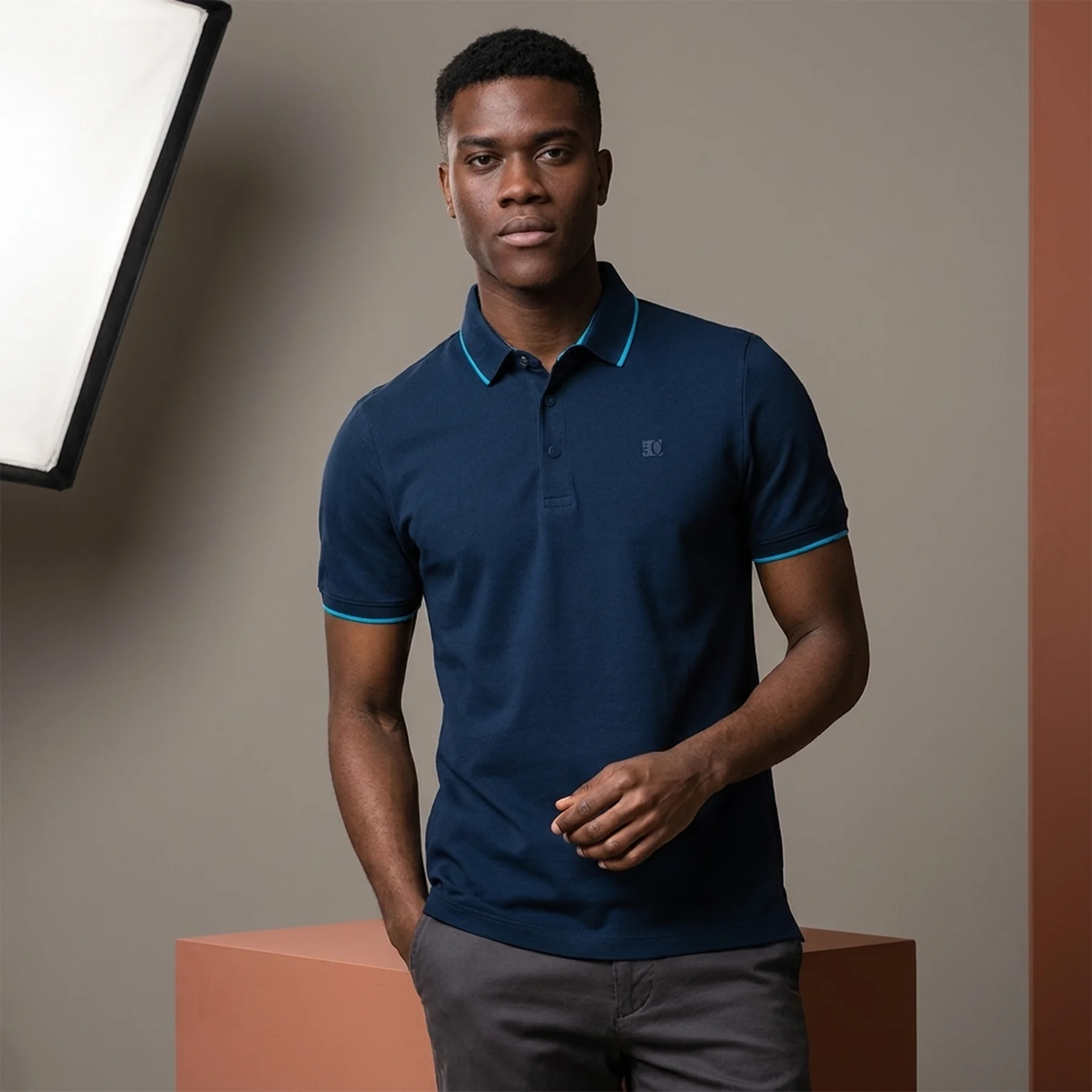 Поло Cotton blend polo shirt 2161571-5852 s.Oliver XXL Темно-синій