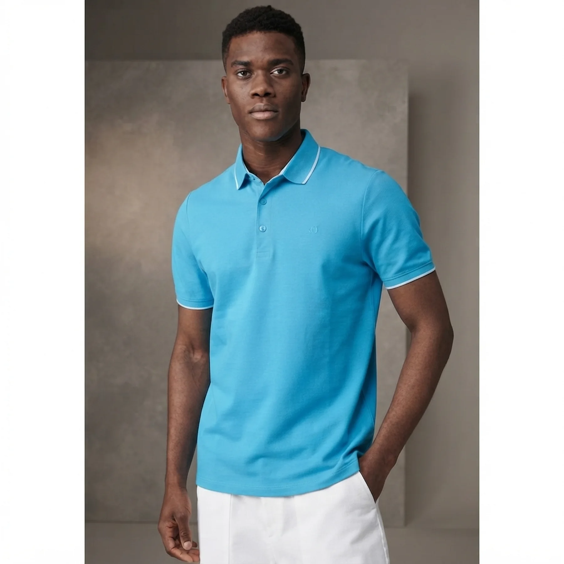 Поло Cotton blend polo shirt 2161571-6259 s.Oliver XXL Блакитний