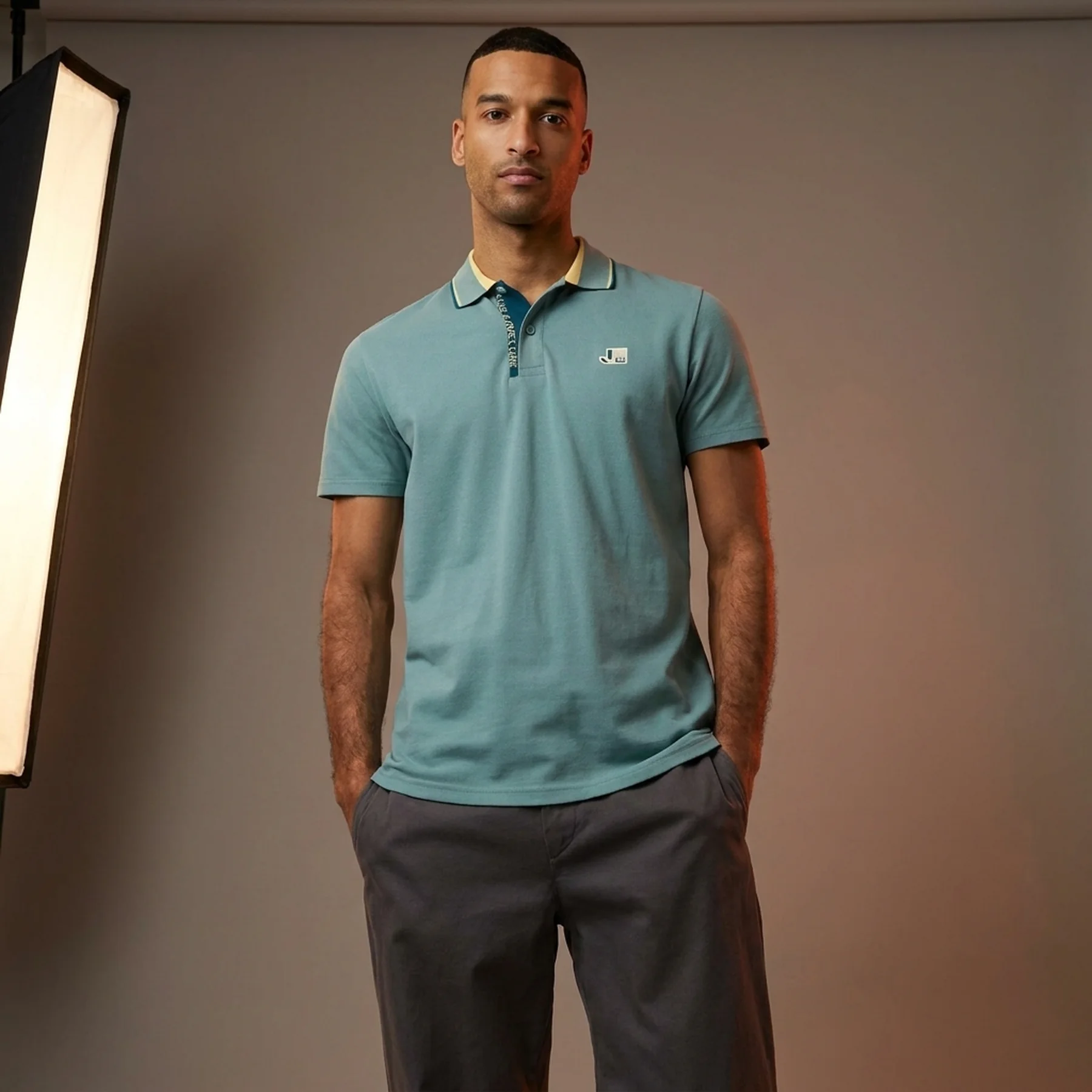 Поло JCOLOGAN POLO SS SS23 SN 12229382-Trellis Jack & Jones M Блакитний
