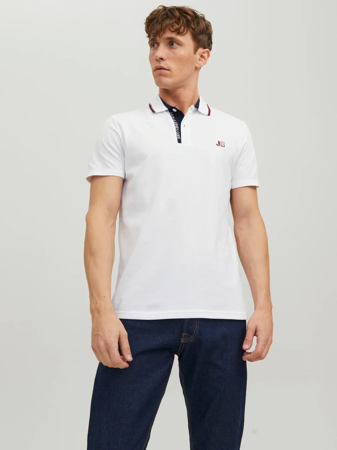 Поло JCOLOGAN POLO SS SS23 SN 12229382-White Jack & Jones XXL Білий