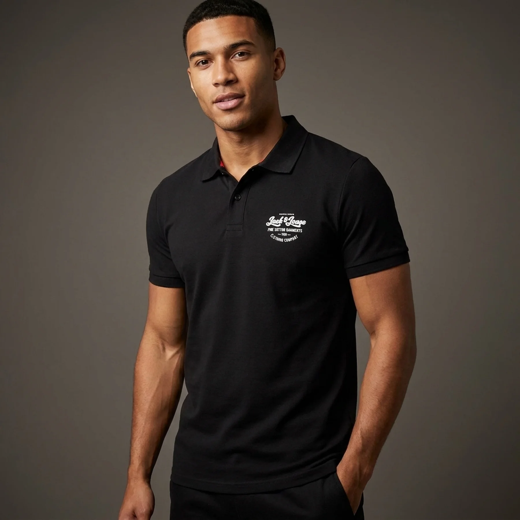 Поло JJANDY POLO SS 12223714-Black-Print:SMALL scale Jack & Jones M Чорний