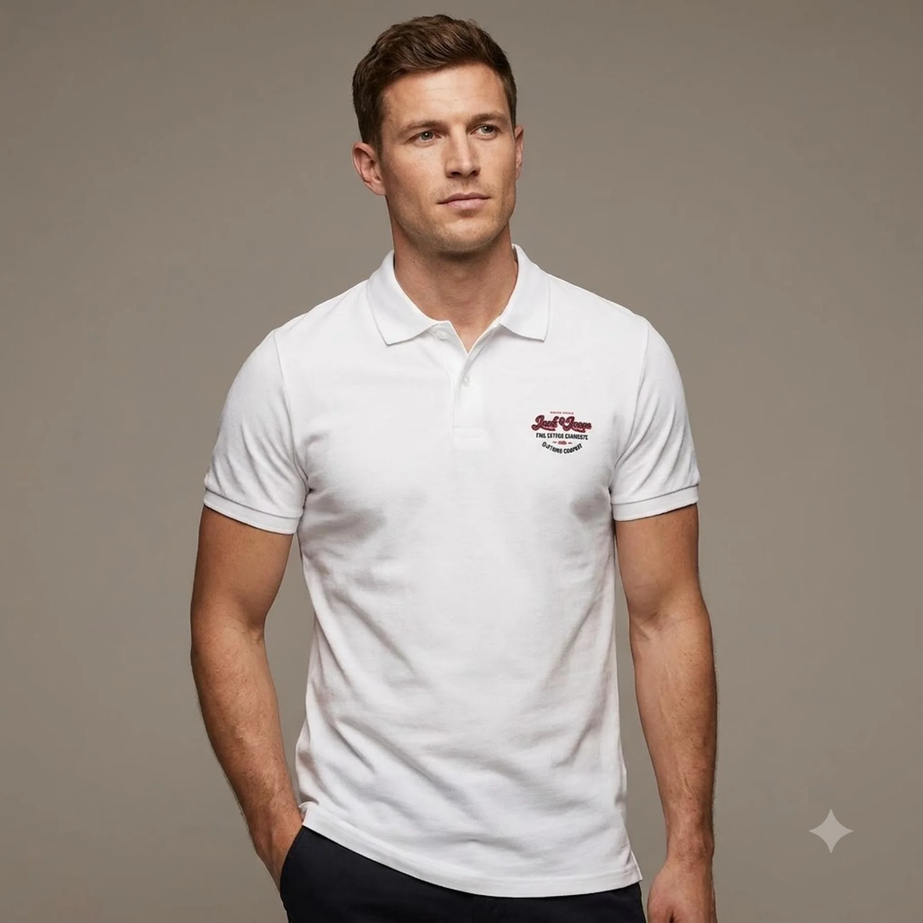 Поло JJANDY POLO SS 12223714-White-Print:SMALL scale Jack & Jones XXL Білий