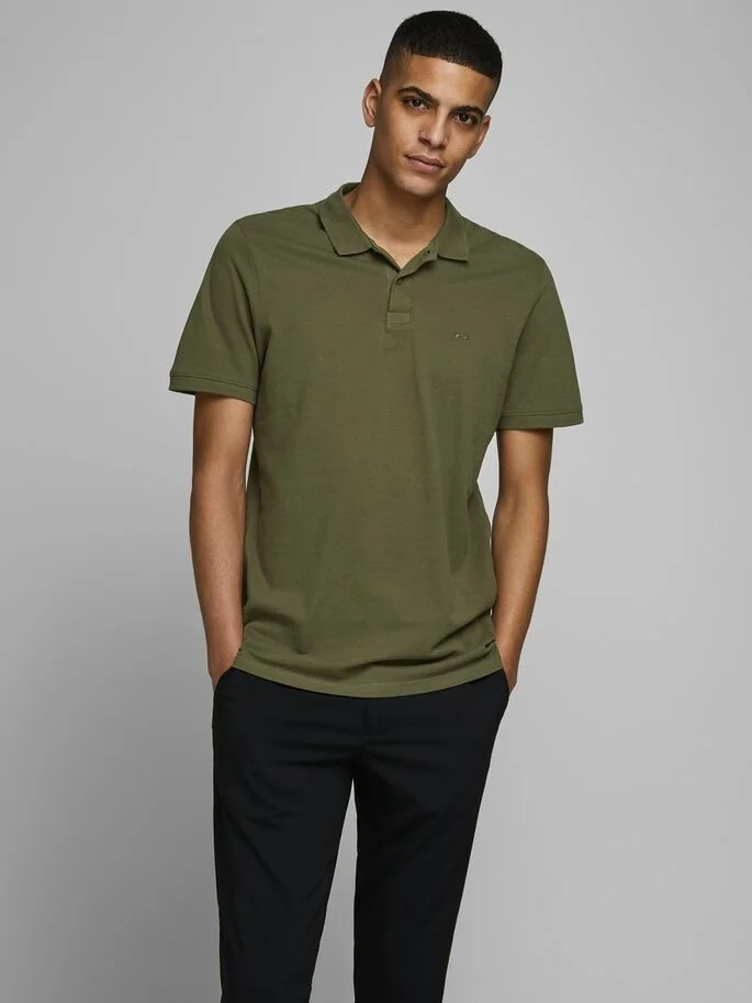 Поло JJEBASIC POLO SS NOOS 12136516 Olive Night Jack & Jones M Хакі
