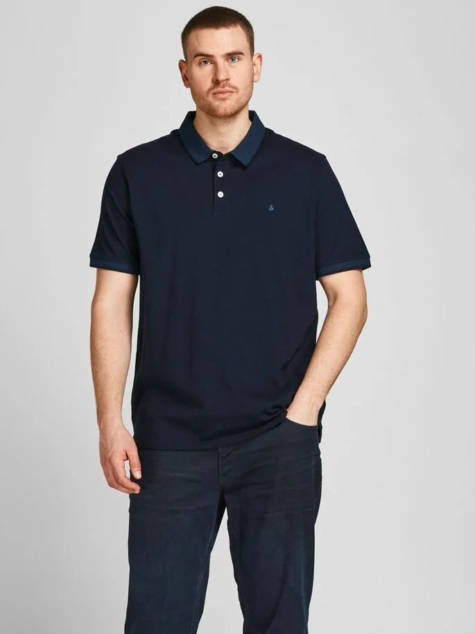 Поло JJEPAULOS POLO SS NOOS PS 12143859-Dark Navy-Detail:PS Jack & Jones PLUS 2XL Темно-синій