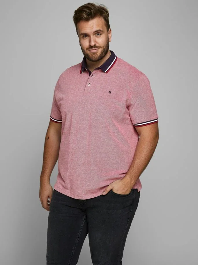Поло JJEPAULOS POLO SS NOOS PS 12143859-Rio Red-Detail:PS Jack & Jones PLUS 2XL Червоний
