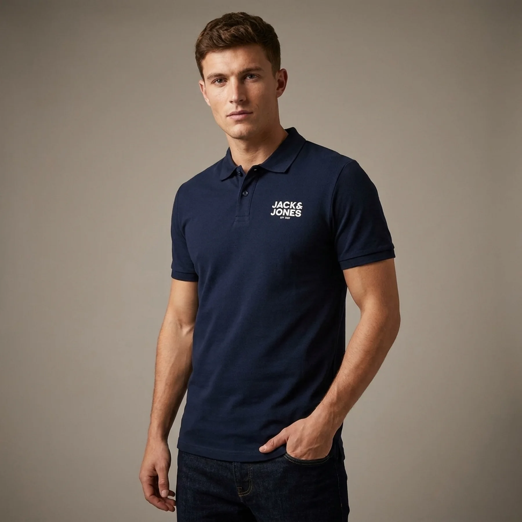 Поло JJHERO POLO SS CAT 12175087 Navy Blazer Jack & Jones M Темно-синій