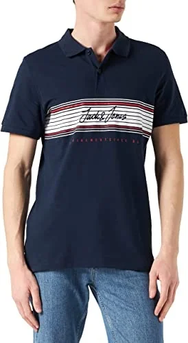 Поло JJLEO POLO SS 12200361-Navy Blazer-Fit:Standard fit Jack & Jones L Темно-синій