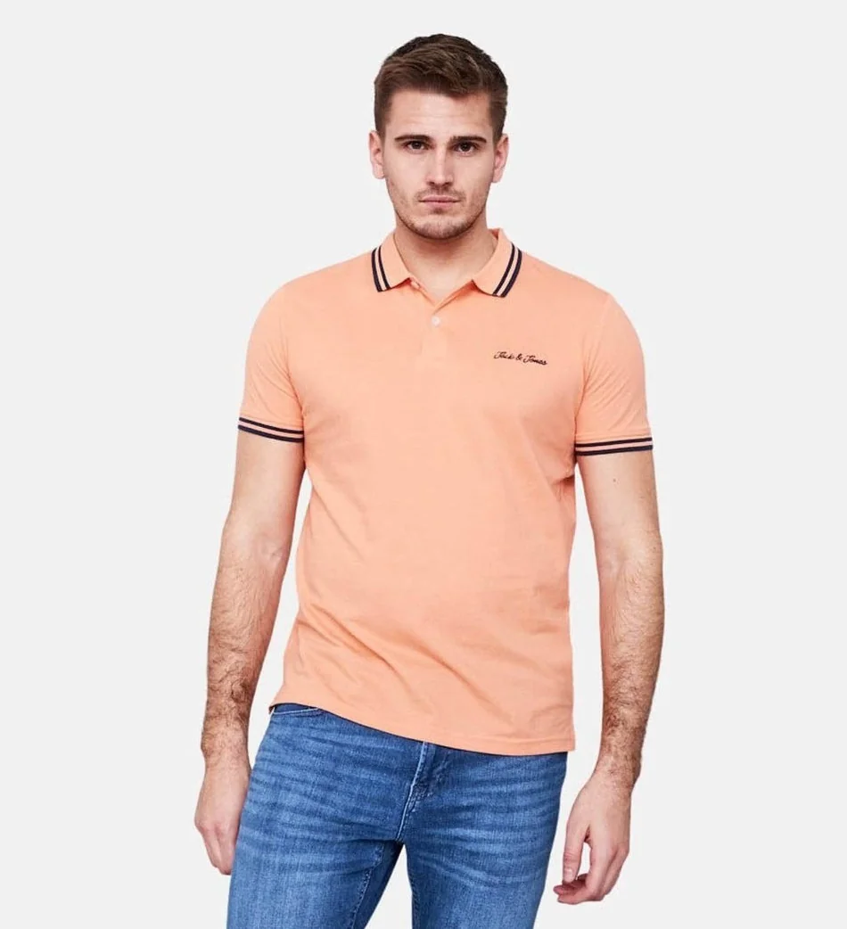 Поло JJNERY POLO12200511-Shell Coral-Fit:Standard Jack & Jones XXL Кораловий