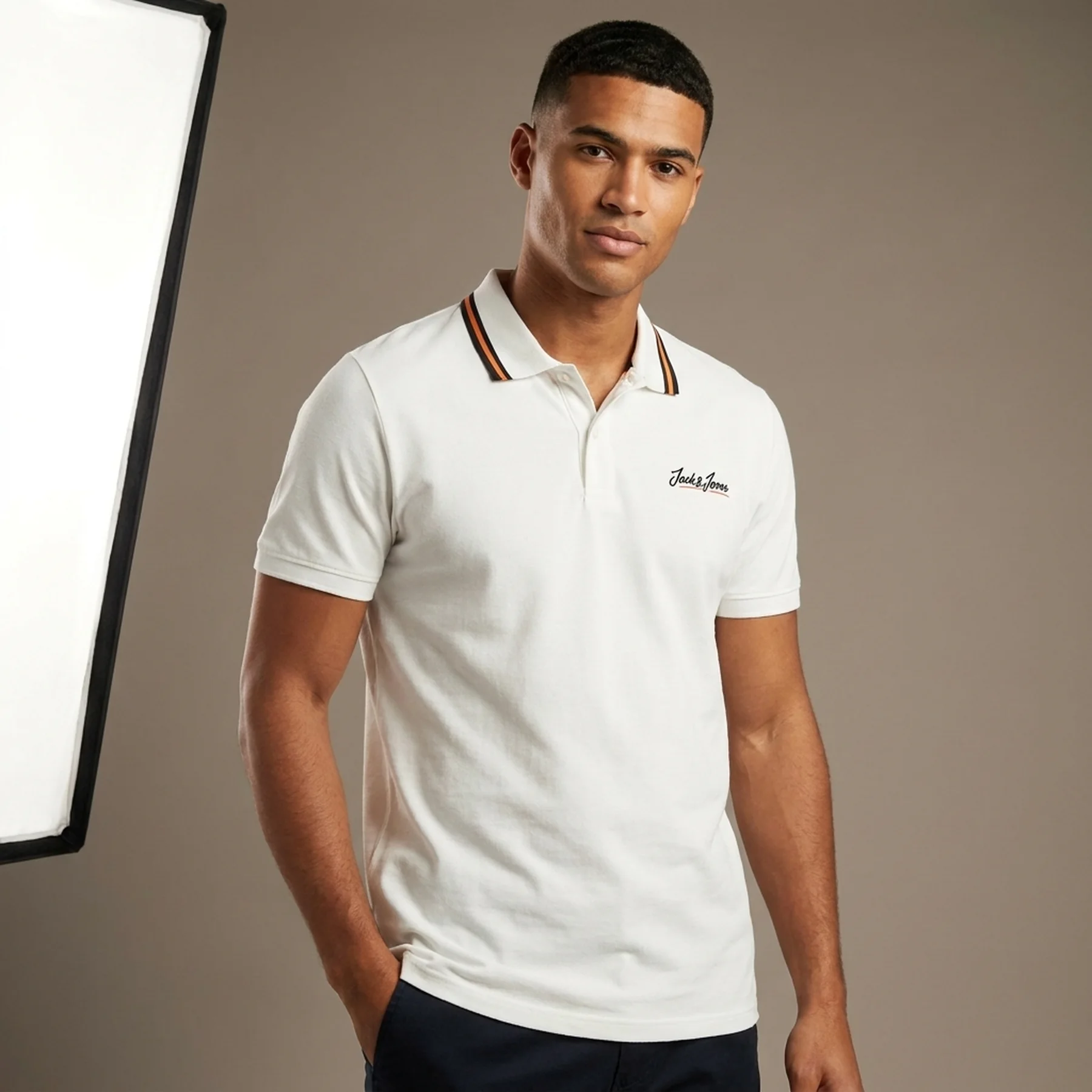 Поло JORTONS POLO SS SN 12186778 Cloud Dancer Jack & Jones XXL Білий