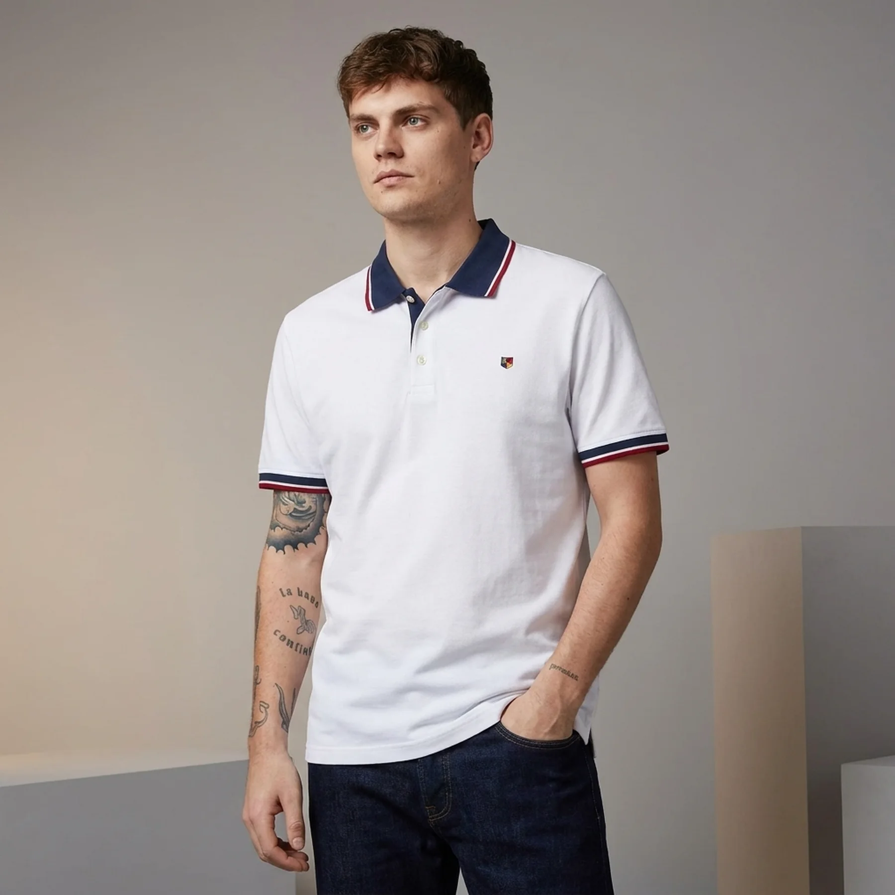Поло JPRBLUWIN POLO SS NOOS 12169064-Cloud Dancer-Fit:REG SOLID Jack & Jones XXL Білий