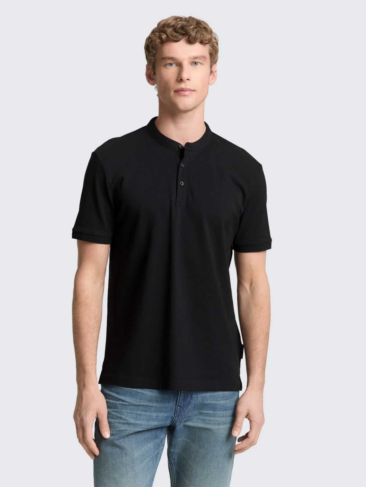 Поло polo shirt with stand-up collar 1050326-29999 Tom Tailor XXL Чорний