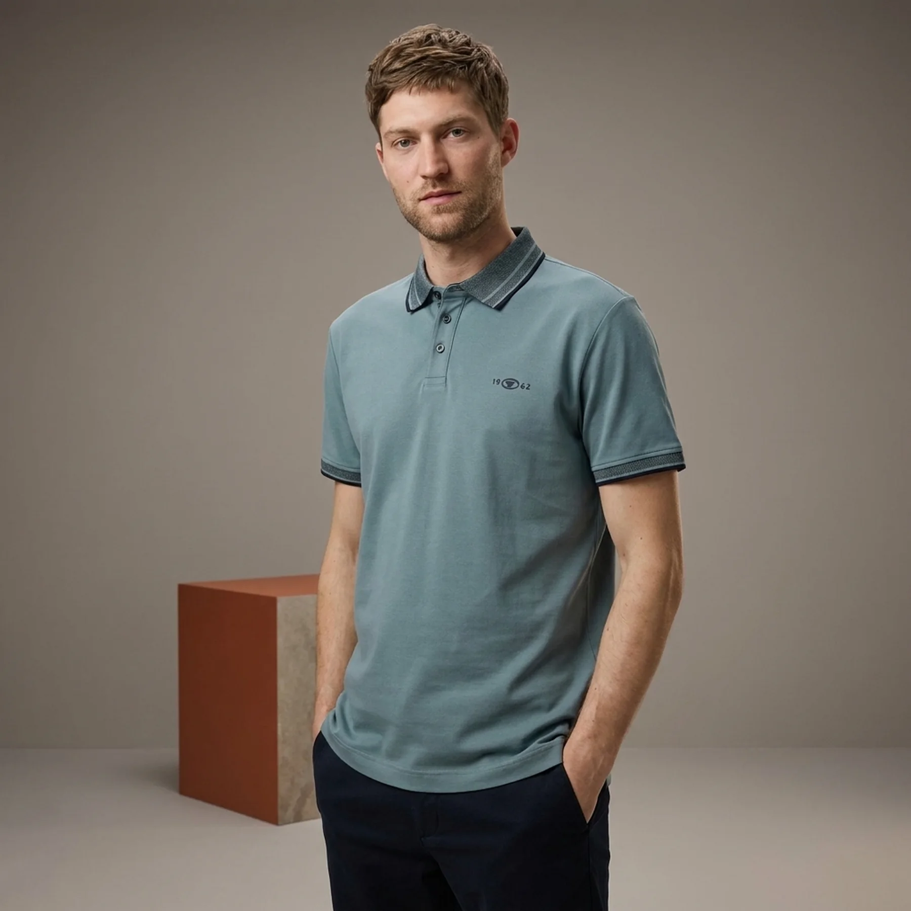 Поло POLO SHIRT WITH STRETCH 1045629-27475 Tom Tailor XXL Зелений